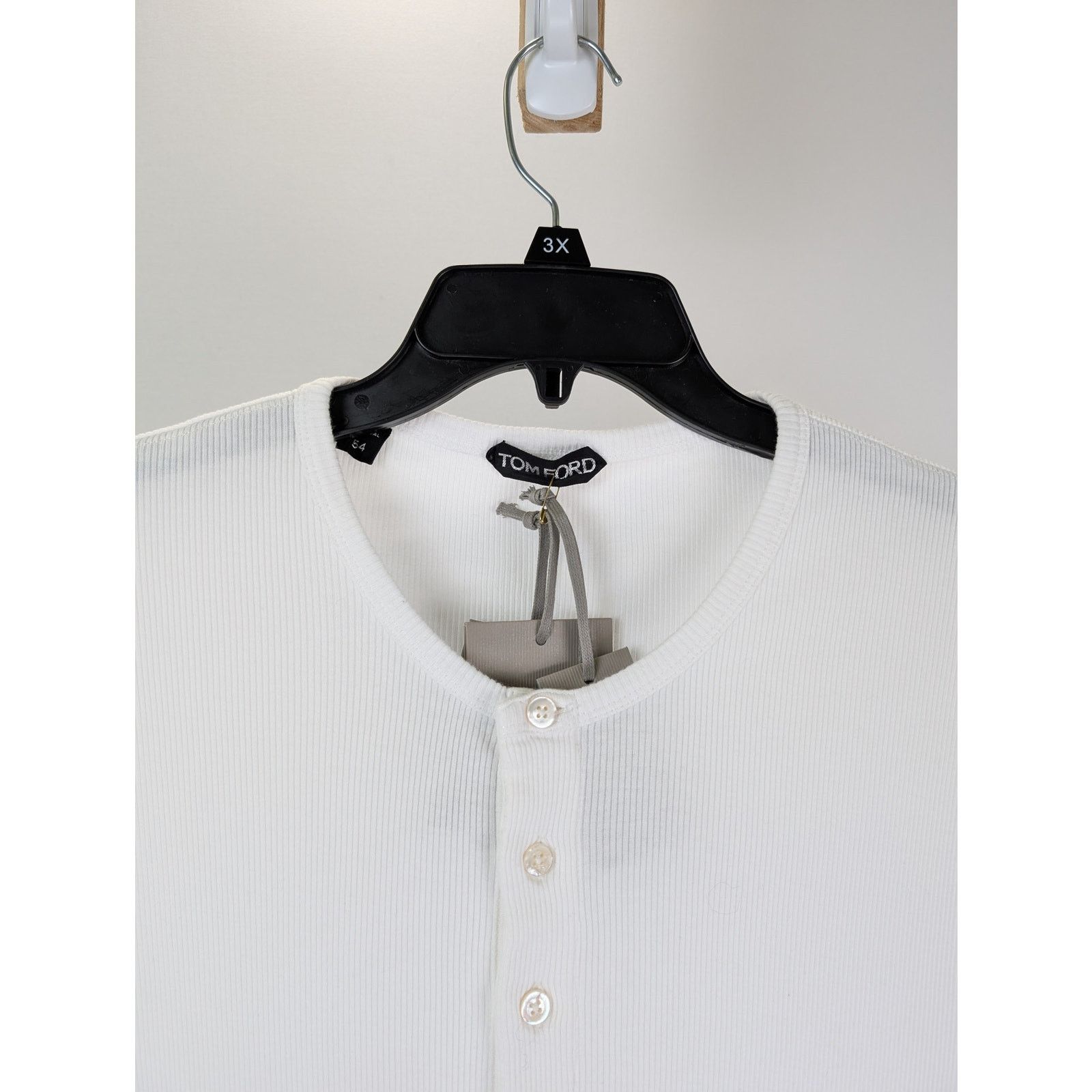 Tom Ford o1rshd1 Henley shirt in White Size US L / EU 52-54 / 3 - 5 Thumbnail