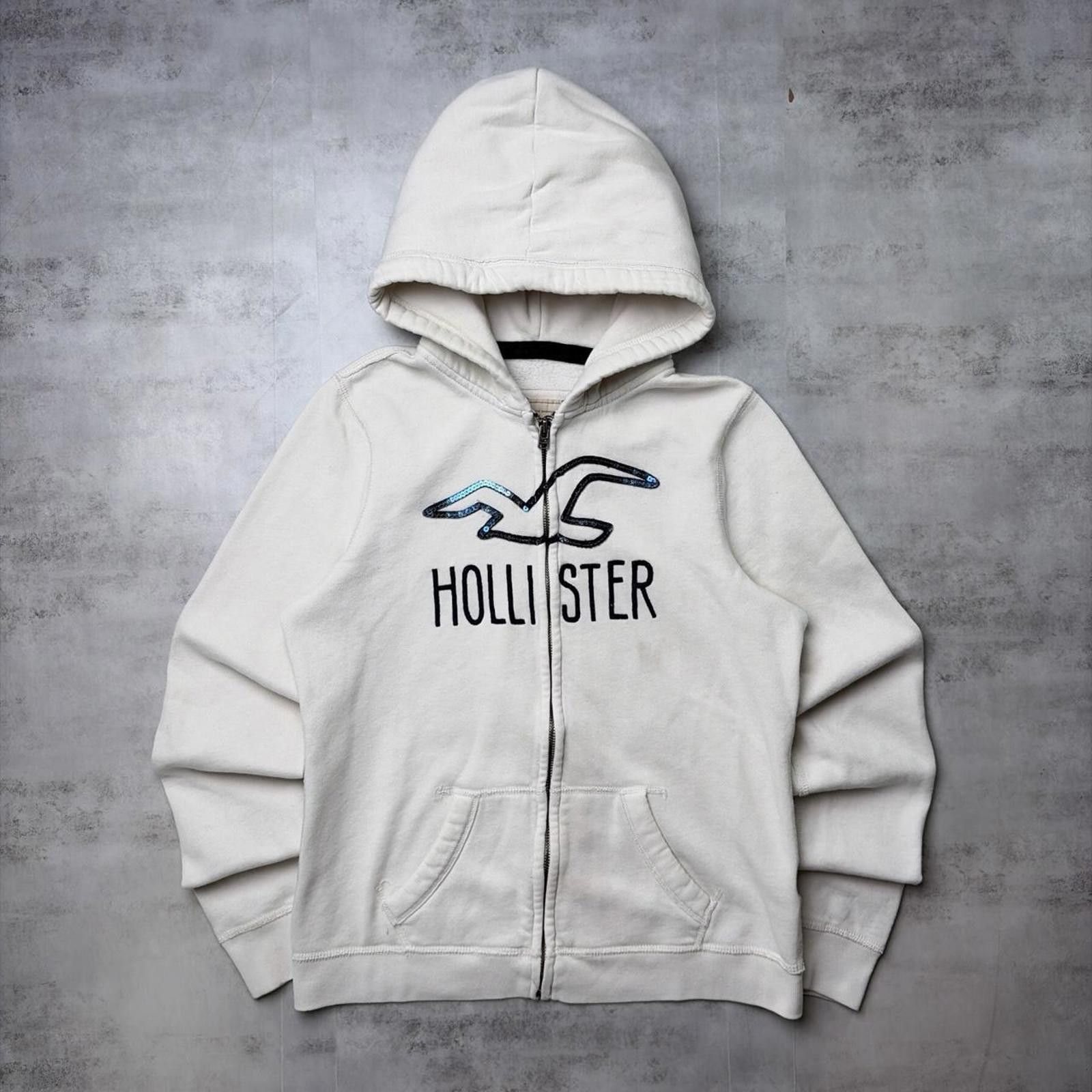 Other Y2K White Hollister Surf Grunge Zip Up Hoodie Size L / US 10 / IT 46 - 1 Thumbnail
