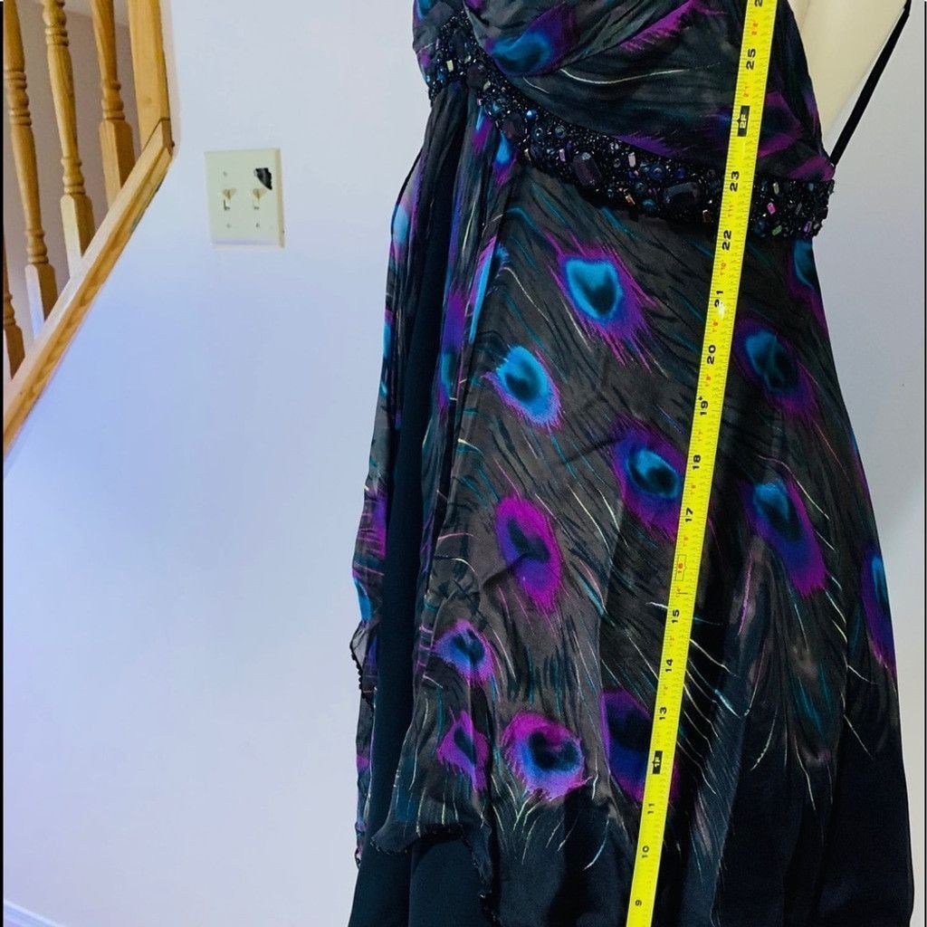 Other Alberto Makali black peacock silk dress size 8 Size M / US 6-8 / IT 42-44 - 7 Thumbnail