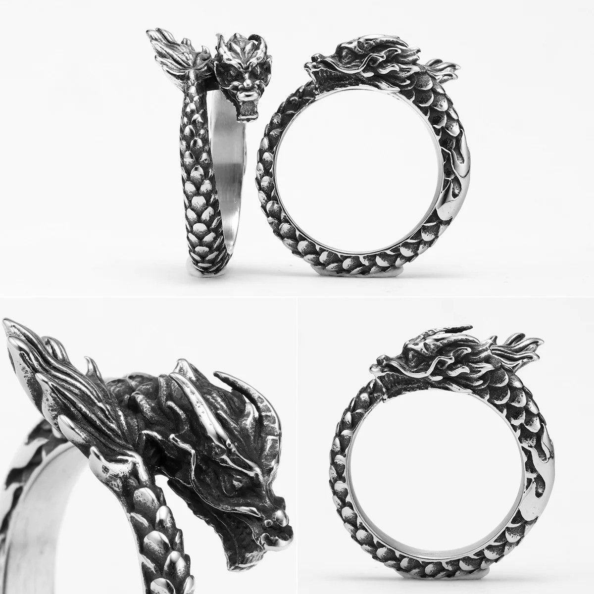 Jewelry Punk Dragon Ring Streetwear Jewelry Fashion Gift Size ONE SIZE - 5 Thumbnail