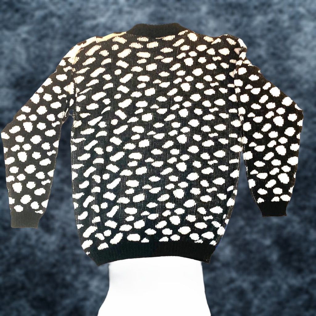 Vintage Women's Sweater Knit Pullover Dog Dalmatian Multicolor 100% Acrylic L Sized