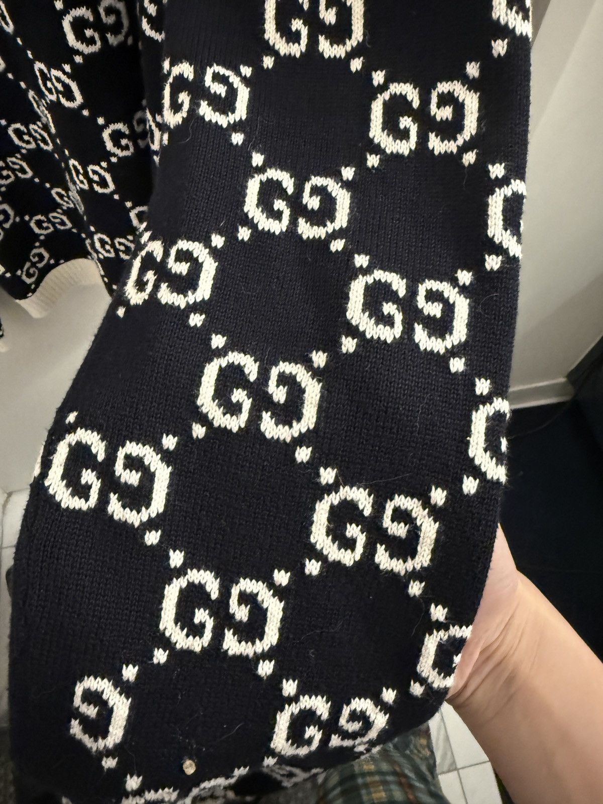 Gucci Gucci GG Monogram Cardigan Navy Red Stripe Size US L / EU 52-54 / 3 - 9 Thumbnail