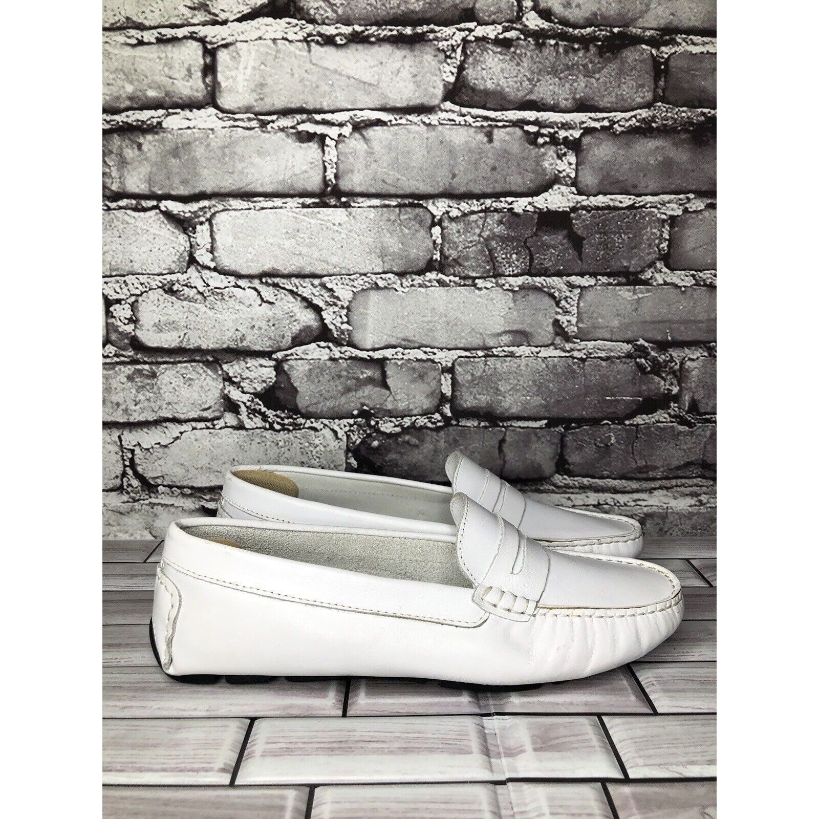 Massimo Matteo Massimo Matteo Firenze White Leather Driving Moccasins Flats Size US 10 / IT 40 - 2 Thumbnail