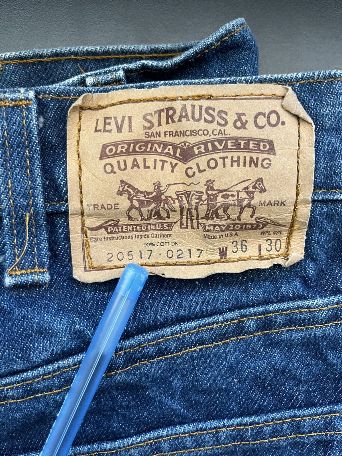 Levi's × Vintage Vintage Levi’s made in USA flared wide leg orange tab jeans Size US 34 / EU 50 - 3 Thumbnail