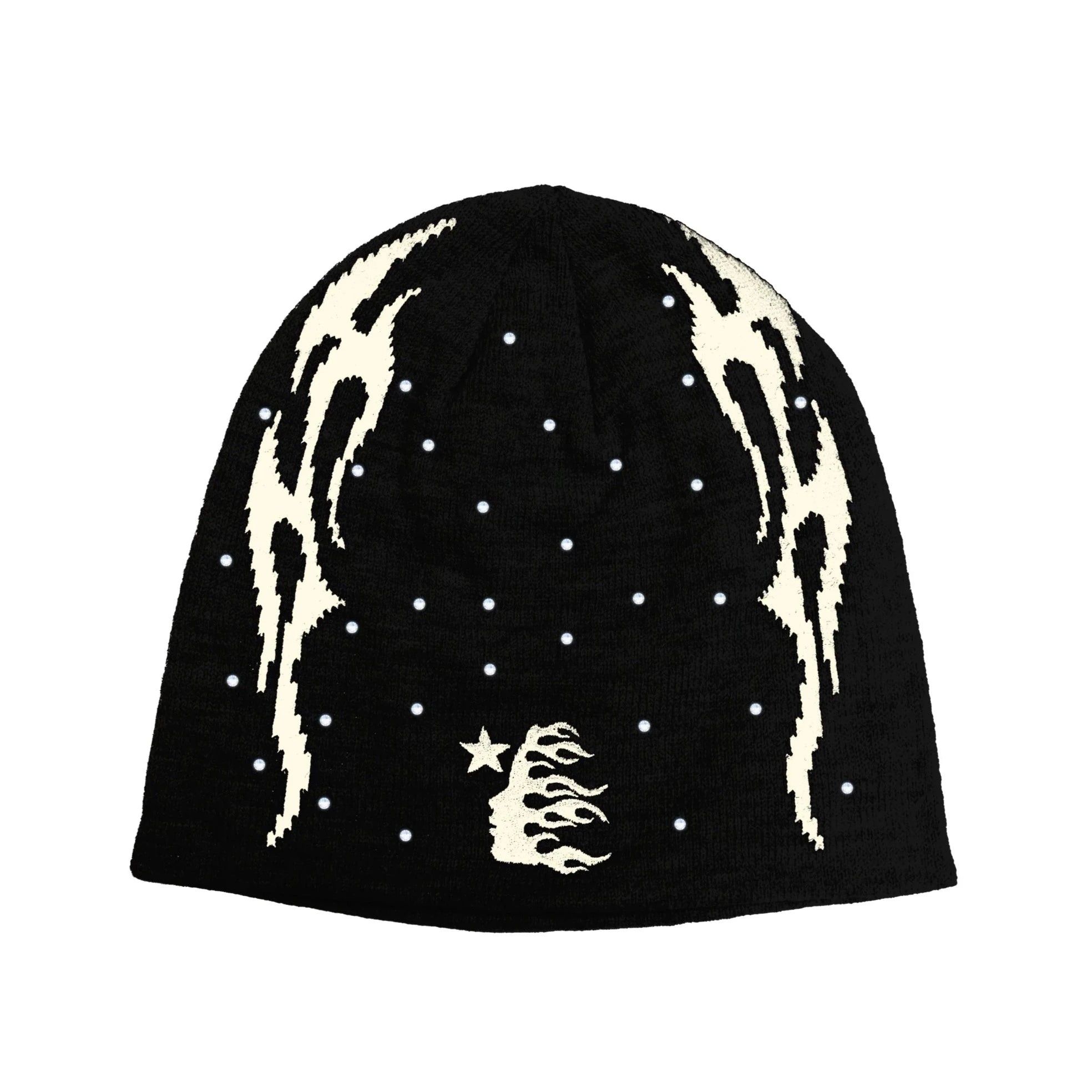 image of Hellstar Sports Flame Beanie (Black), Men's