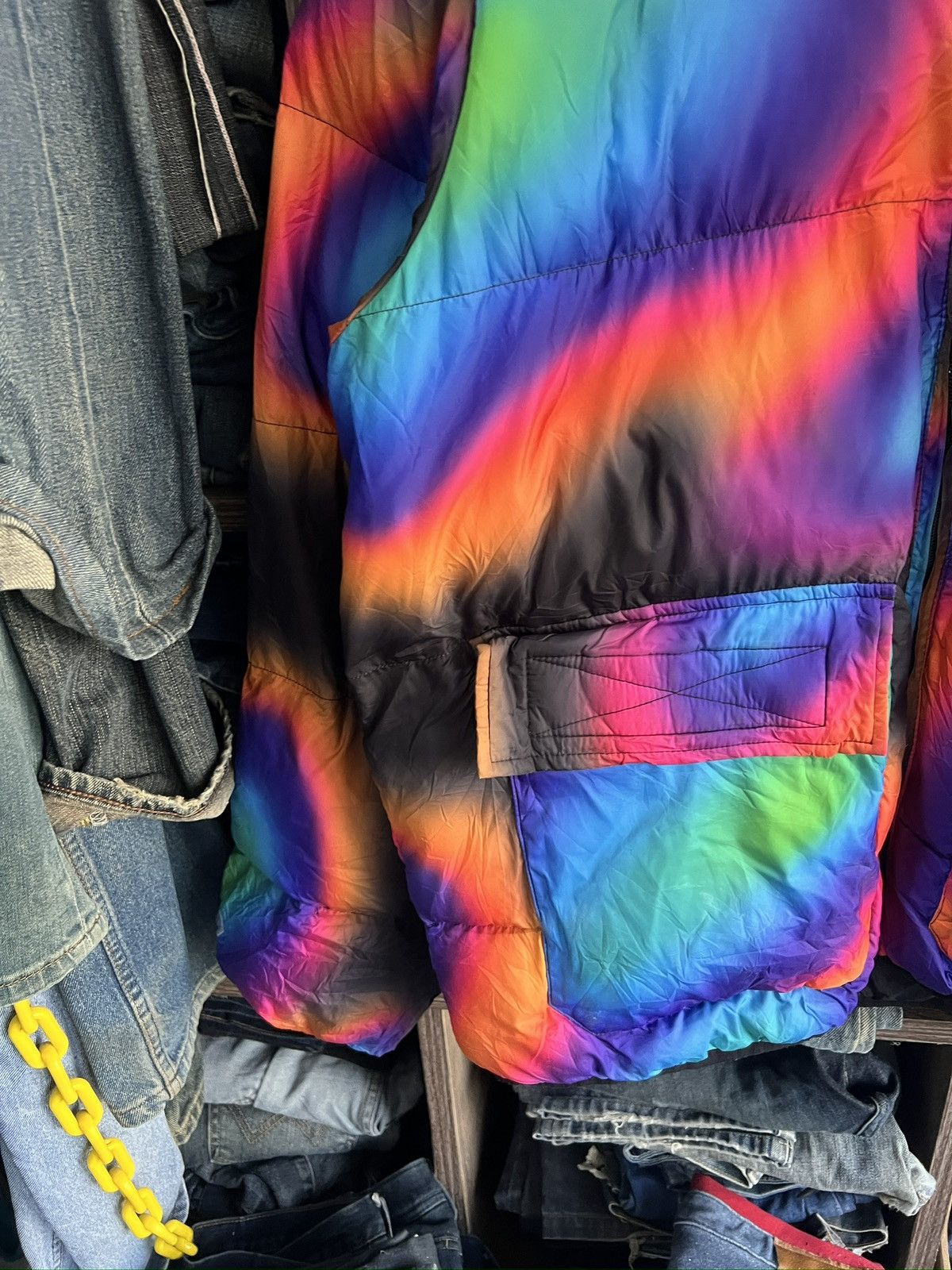 Converse 🔥Rare Distressed Converse Multicolor Puffer Jacket Size US L / EU 52-54 / 3 - 7 Thumbnail