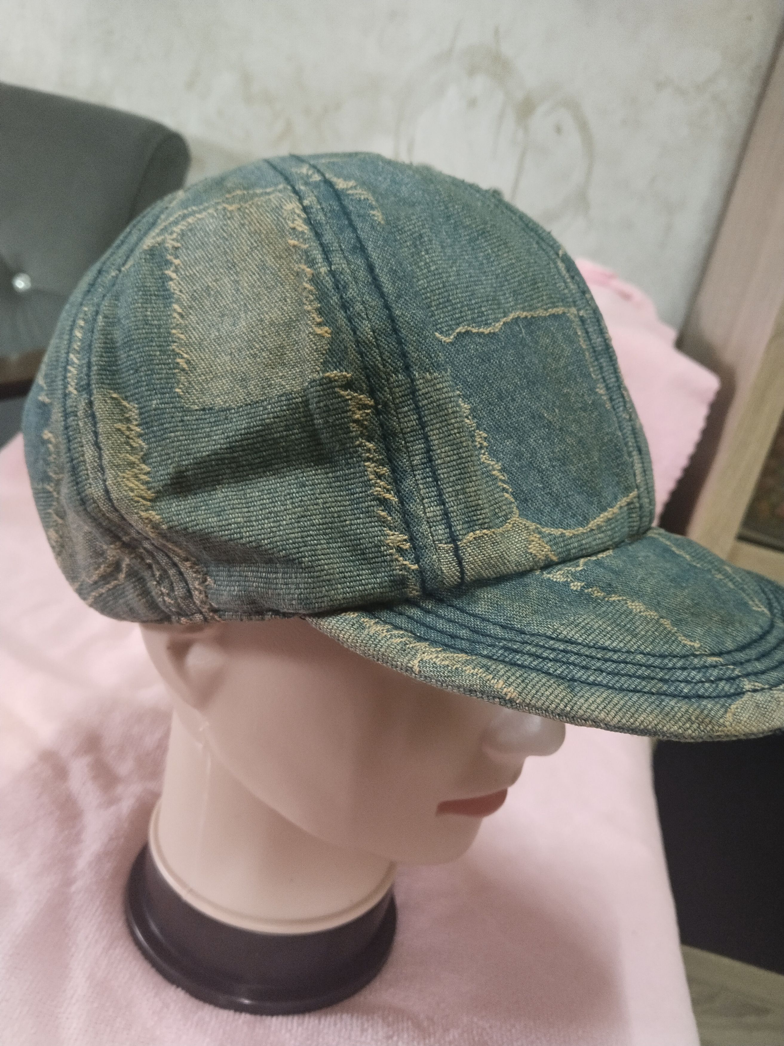 Japanese Brand VINTAGE JAPAN BRAND DENIM PATCHWORK NEWBOY HAT Size ONE SIZE - 2 Thumbnail