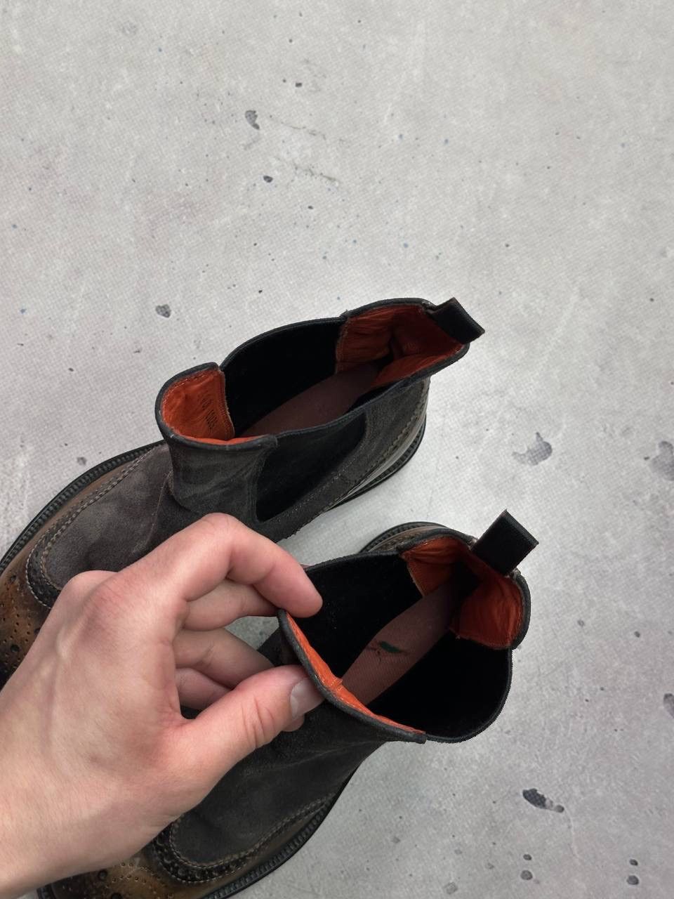 Santoni Santoni Brown Suede & Leather Brogue Chelsea Boots Size 36 Size US 6 / IT 36 - 11 Thumbnail