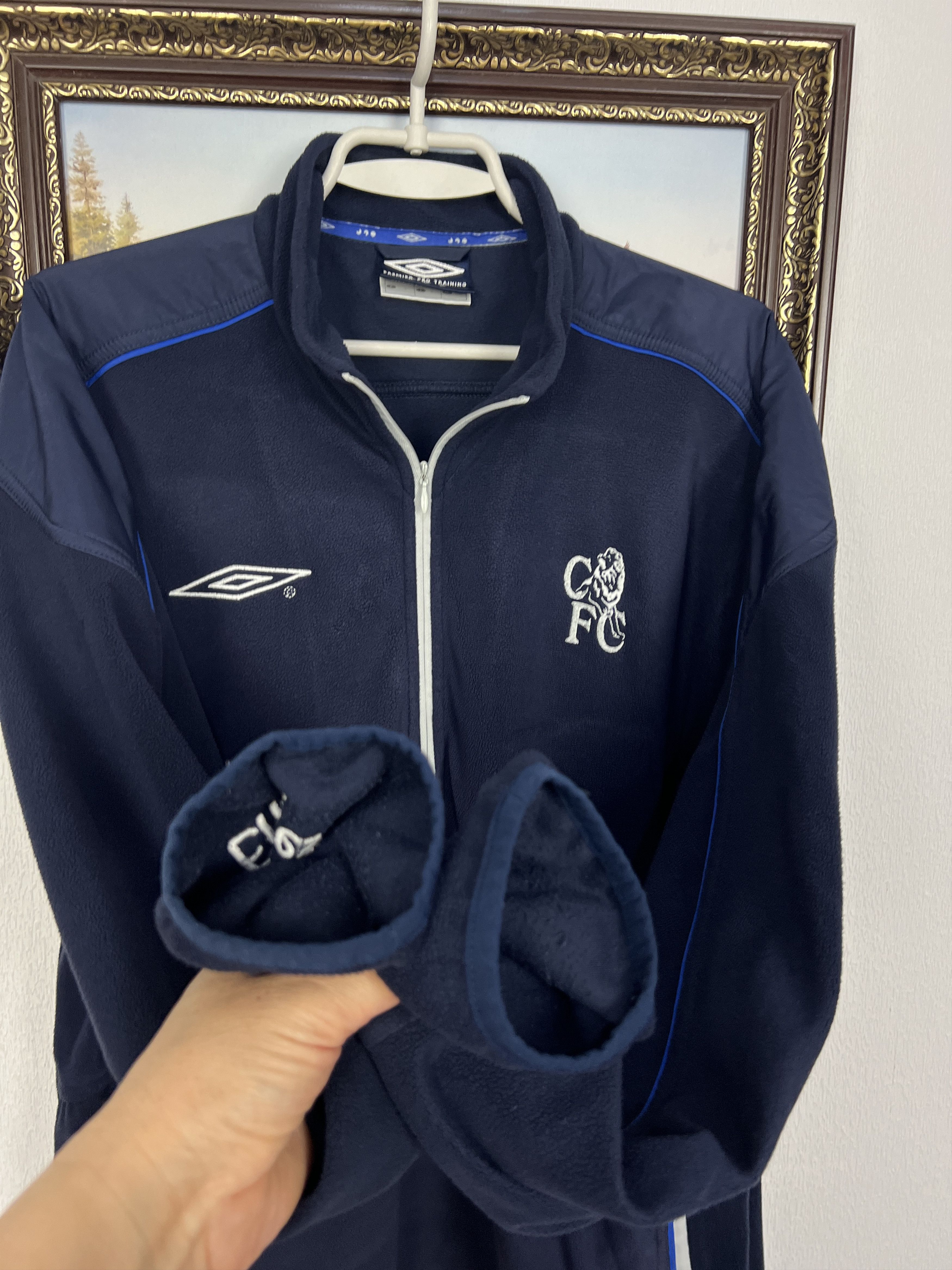Umbro Vintage Chelsea Football Fleece Jacket Soccer Track Top Size US L / EU 52-54 / 3 - 7 Thumbnail