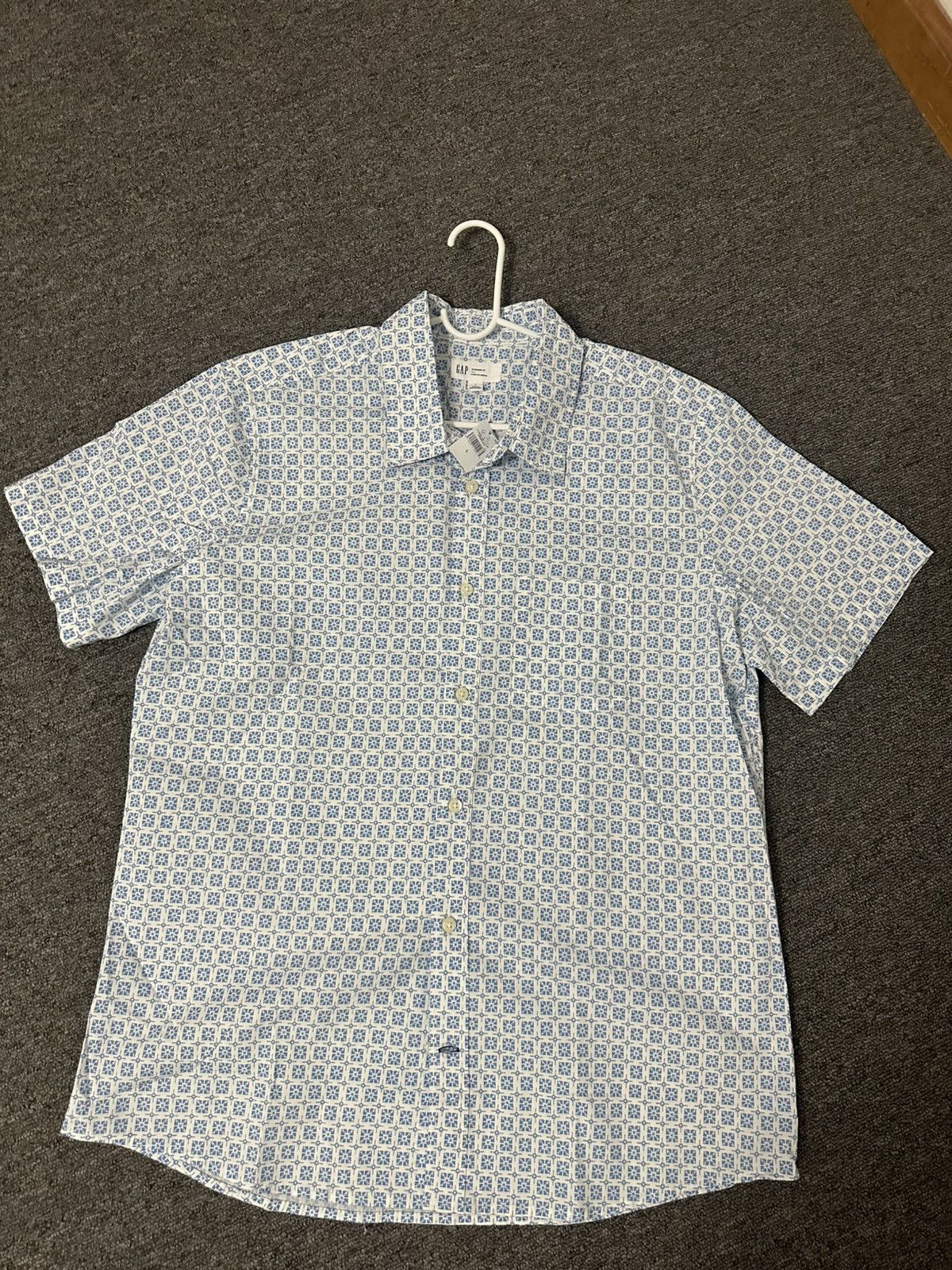 Gap Gap Resort Shirt Blue Tile Pattern Large NWT Size US L / EU 52-54 / 3 - 1 Thumbnail