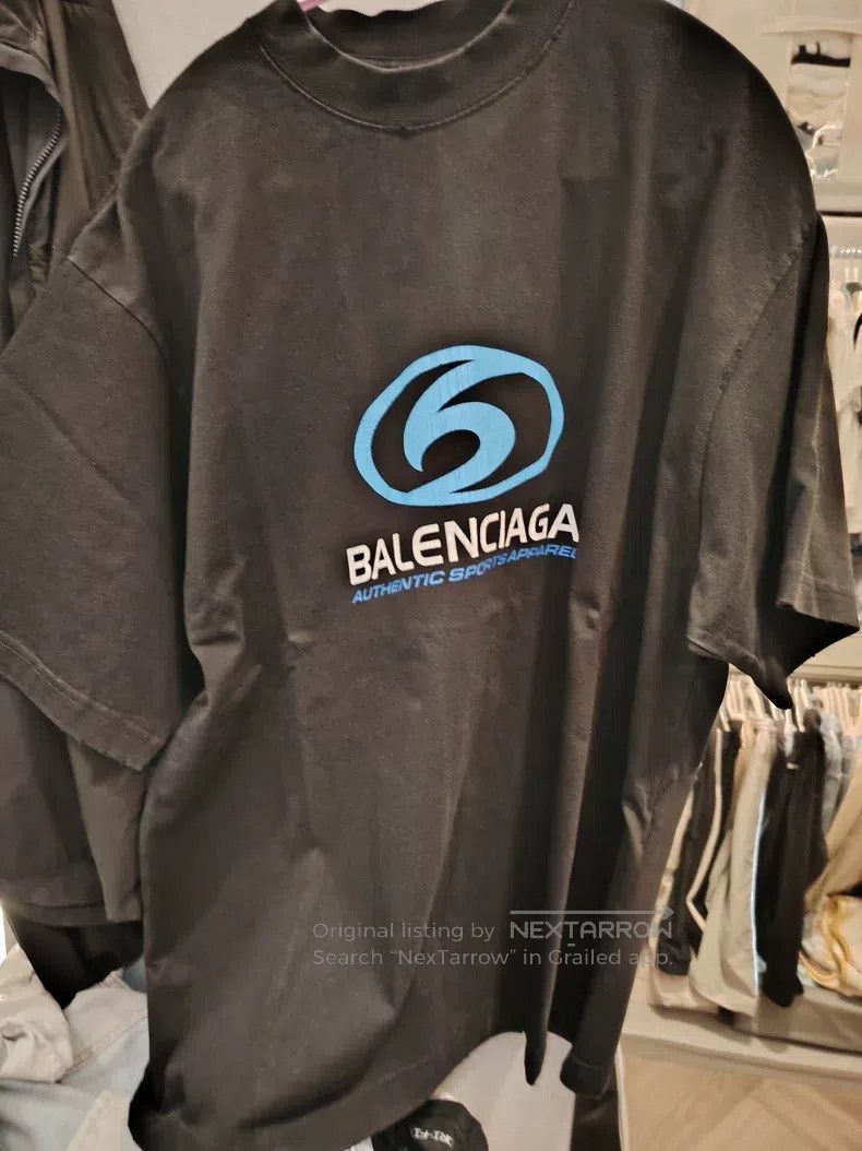 Balenciaga Balenciaga Black Wave Logo Short-sleeve T-Shirt, Size S Size US S / EU 44-46 / 1 - 6 Thumbnail