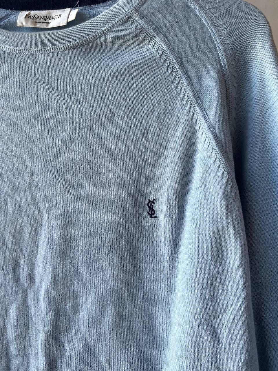 Yves Saint Laurent YVES SAINT LAURENT BLUE EMBROIDERED LOGO MENS SWEATER Size US L / EU 52-54 / 3 - 4 Thumbnail