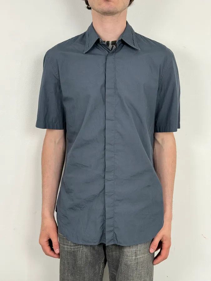 Maison Margiela SS2018 Maison Margiela Dark Grey Signature Short Sleeves Shirt Size US M / EU 48-50 / 2 - 2 Thumbnail