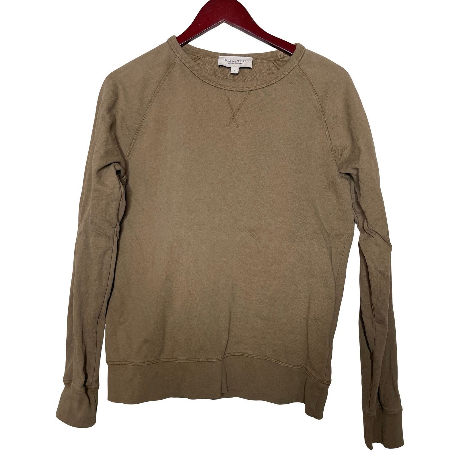 Officine Generale Officine Generale tan crewneck cotton pullover sweatshirt S Size US S / EU 44-46 / 1 - 1 Thumbnail