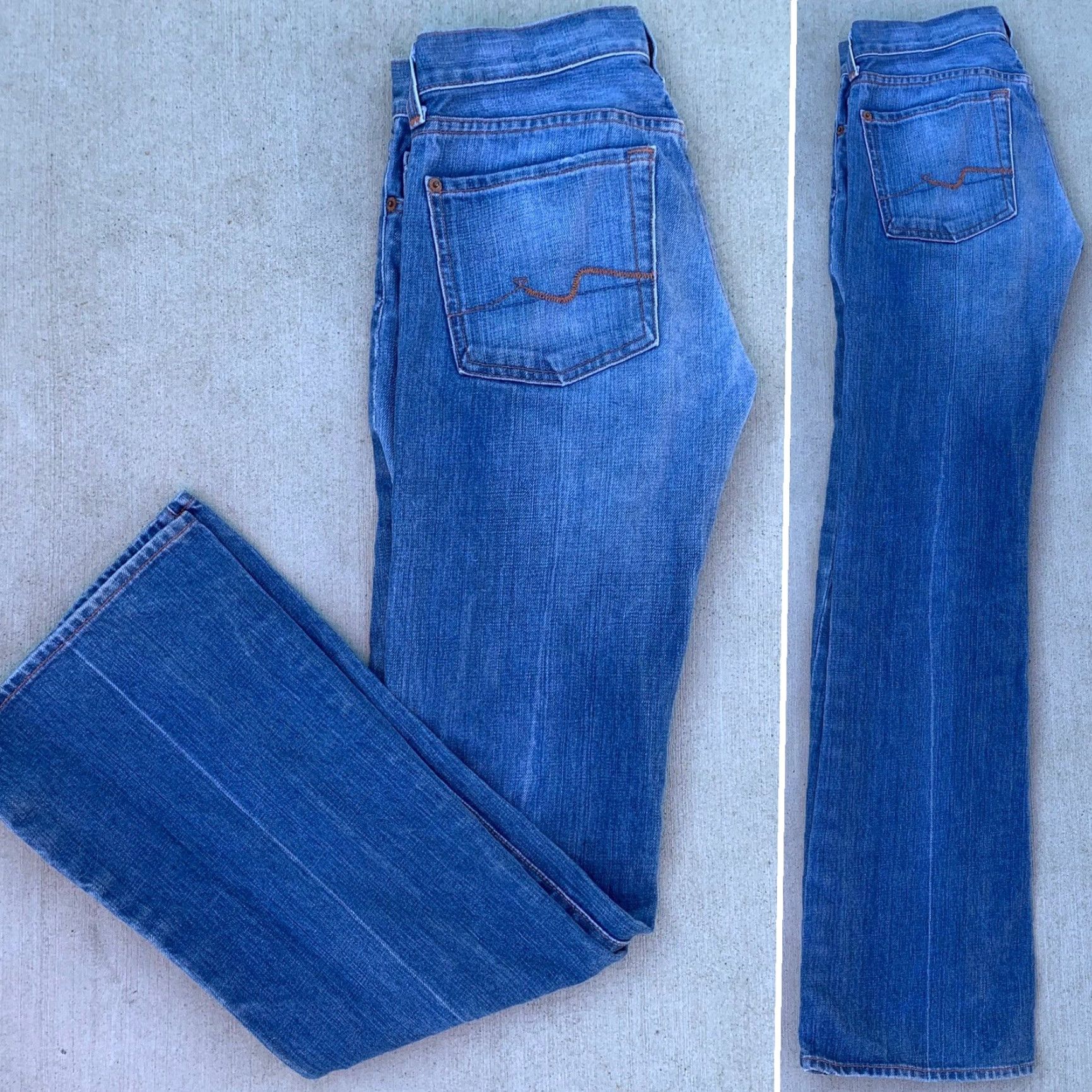 7 For All Mankind VINTAGE 7 For All Mankind Bootcut Jeans Made In USA 100% Cotton Size 26 Women Blue Denim Distressed Size 26" / US 2 / IT 38 - 7 Thumbnail
