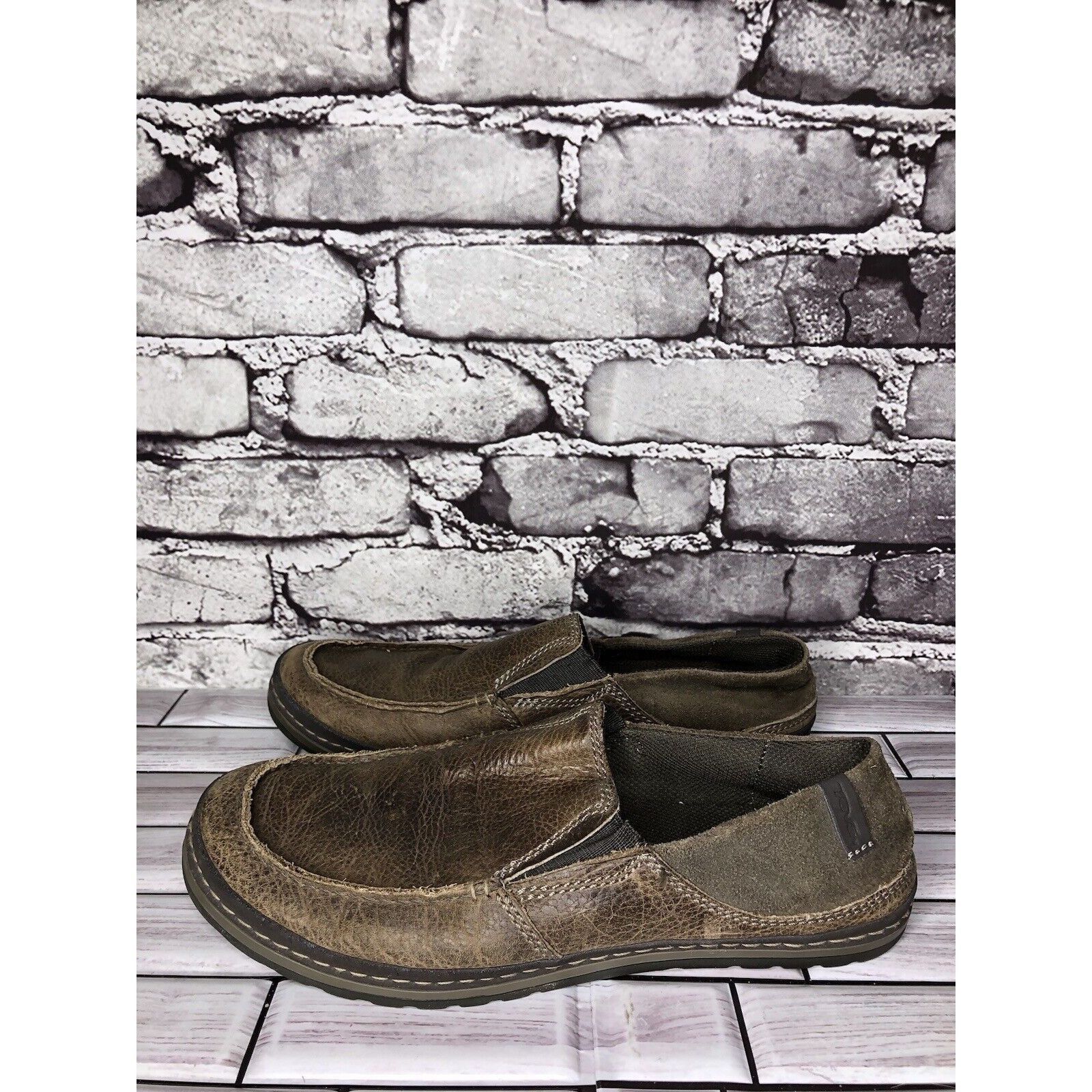 Teva Teva Clifton Creek Brown Leather Moc Toe Slip On Loafers Men Size US 8 / EU 41 - 10 Thumbnail