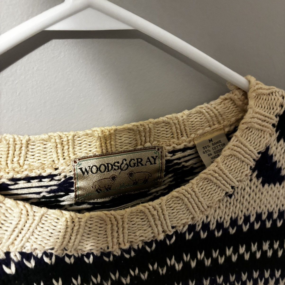 Vintage Woods & Grey Abstract Pattern Cream Sweater Size US M / EU 48-50 / 2 - 2 Thumbnail