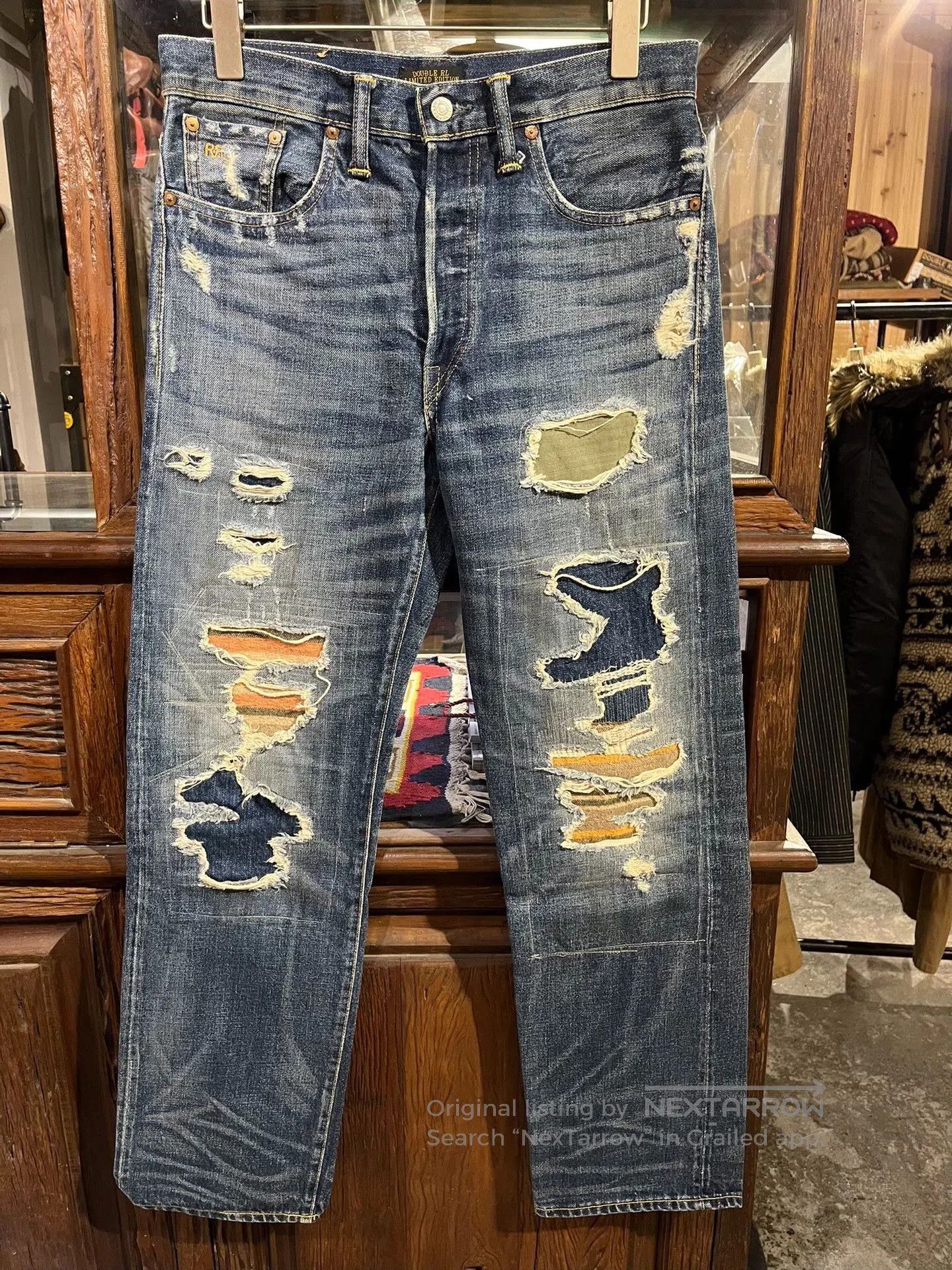 RRL Ralph Lauren RRL Vintage Limited Patch Distressed Jeans. Size US 30 / EU 46 - 1 Thumbnail