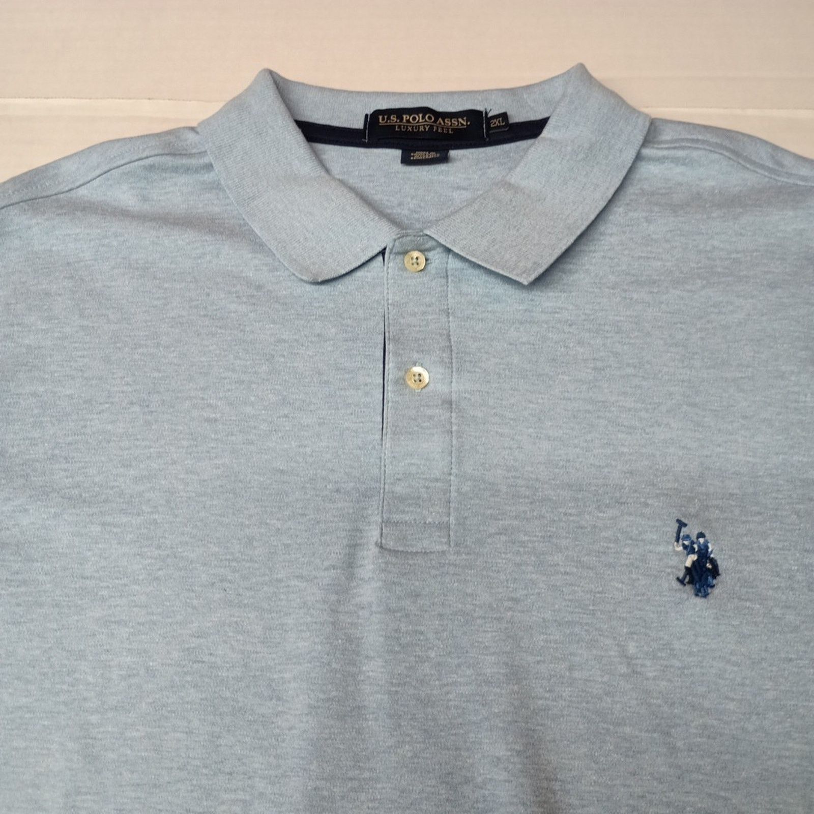 U.S. Polo Assn. U.S. Polo Assn Polo Shirt Men's Size 2XL Blue Heather Size US XXL / EU 58 / 5 - 2 Thumbnail