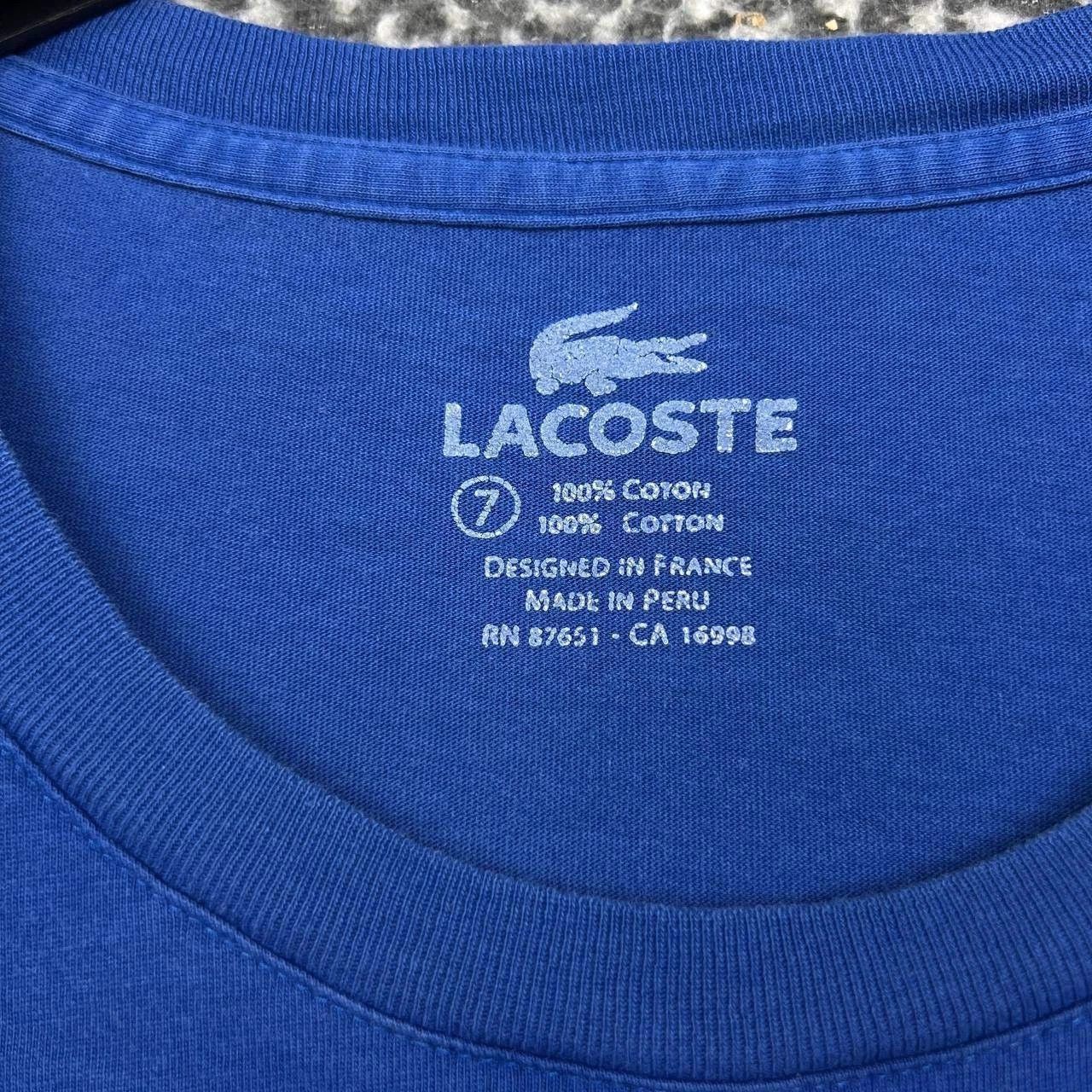 Lacoste Lacoste Since 1927 Shirt Men 7 Blue Crew Neck Cotton Size US M / EU 48-50 / 2 - 3 Thumbnail