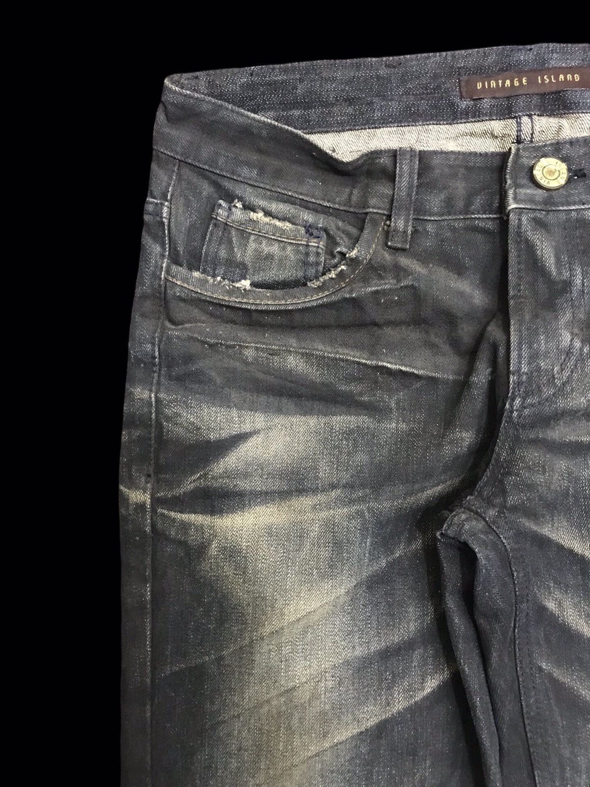 Seditionaries 💥SICK💥VINTAGE ISLAND CRAZY FADES STURDY LOW RISE DENIM F407 Size US 32 / EU 48 - 5 Thumbnail