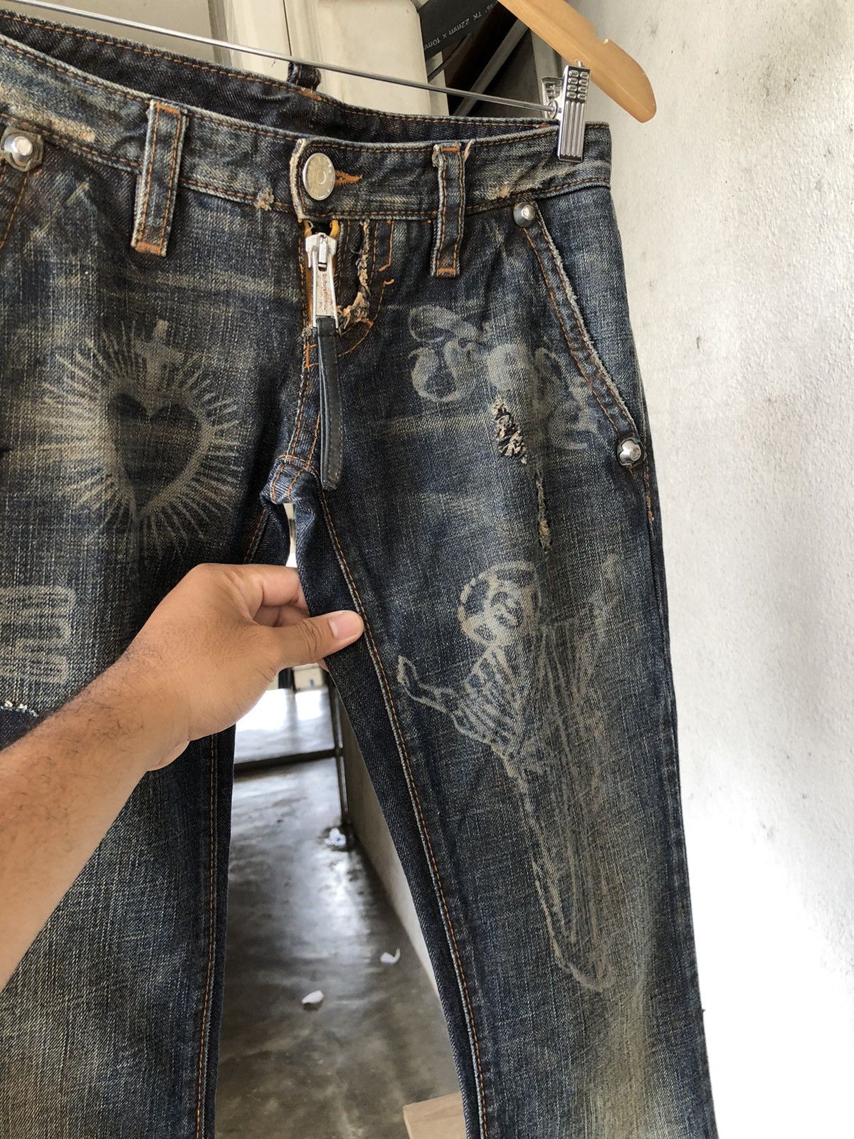 Dsquared2 Rare🔥 Dsquared2 Distressed Flare Denim Jeans Punk Size 26" / US 2 / IT 38 - 4 Thumbnail