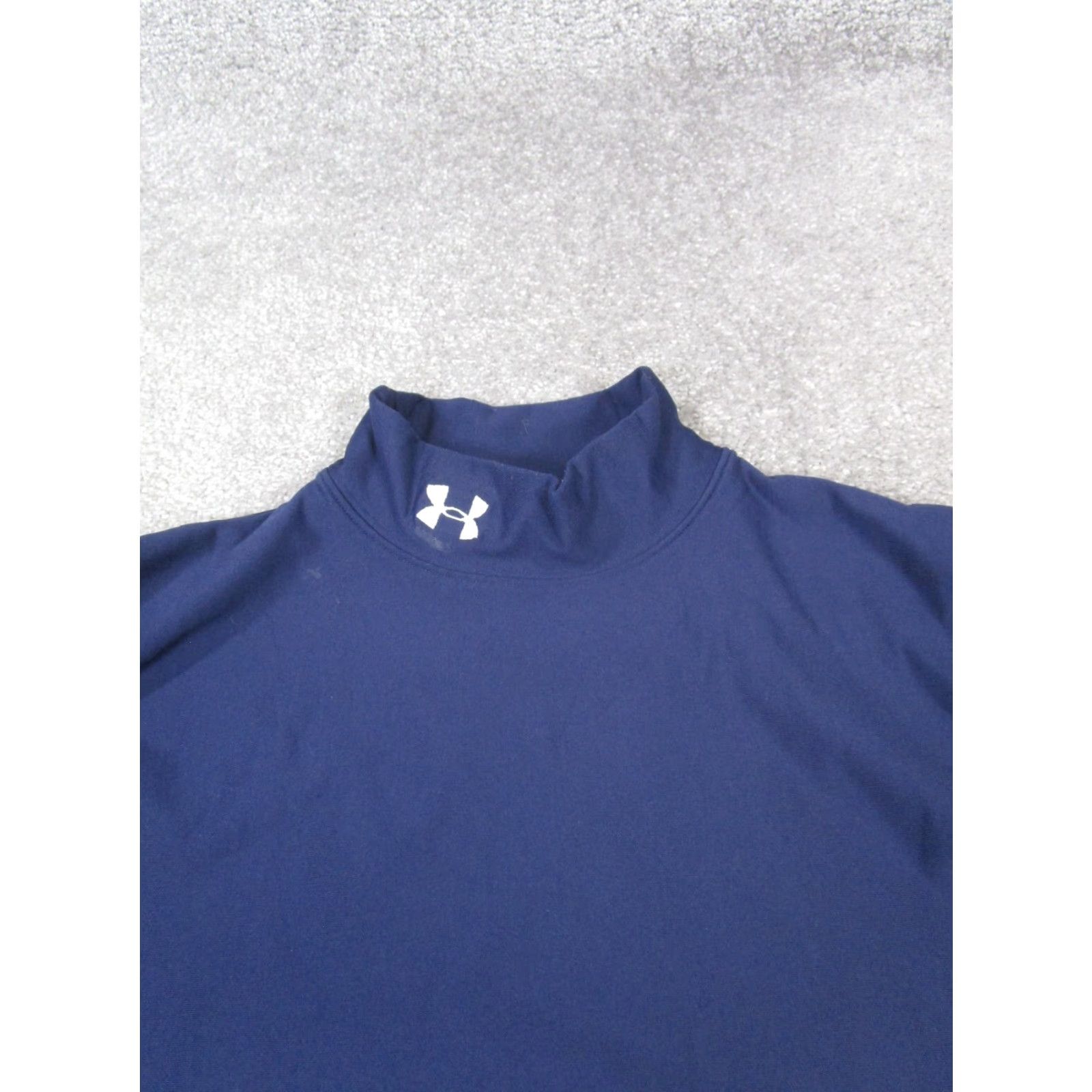 Under Armour VINTAGE Under Armour Shirt Mens Small Blue ColdGear Pullover Mock Neck Activewear Basketball Gym - 90s Theme Mens Size US S / EU 44-46 / 1 - 2 Thumbnail