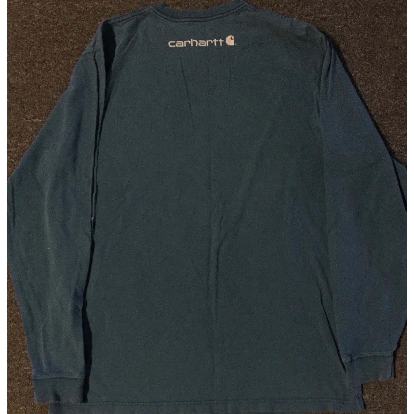 Thrasher VINTAGE Carhartt Shirt L Blue 90s Grunge Distressed Paint Spellout T-Shirt Men Long Sleeve Biker Surf Skate Thrased Size US L / EU 52-54 / 3 - 6 Thumbnail