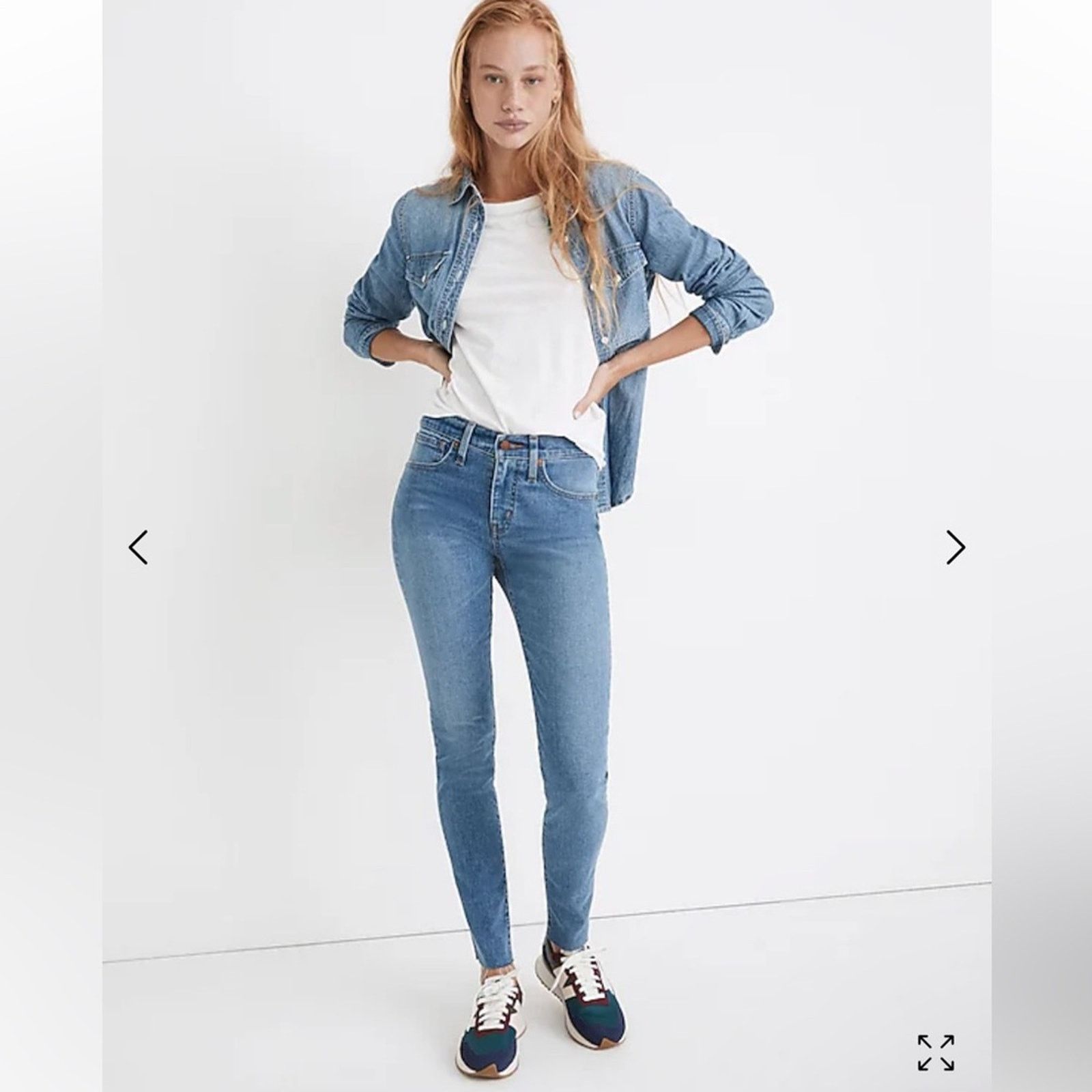 Madewell Madewell 9" Mid-Rise Skinny Jeans in Krasner Wash: Tencel Size 31" - 1 Thumbnail
