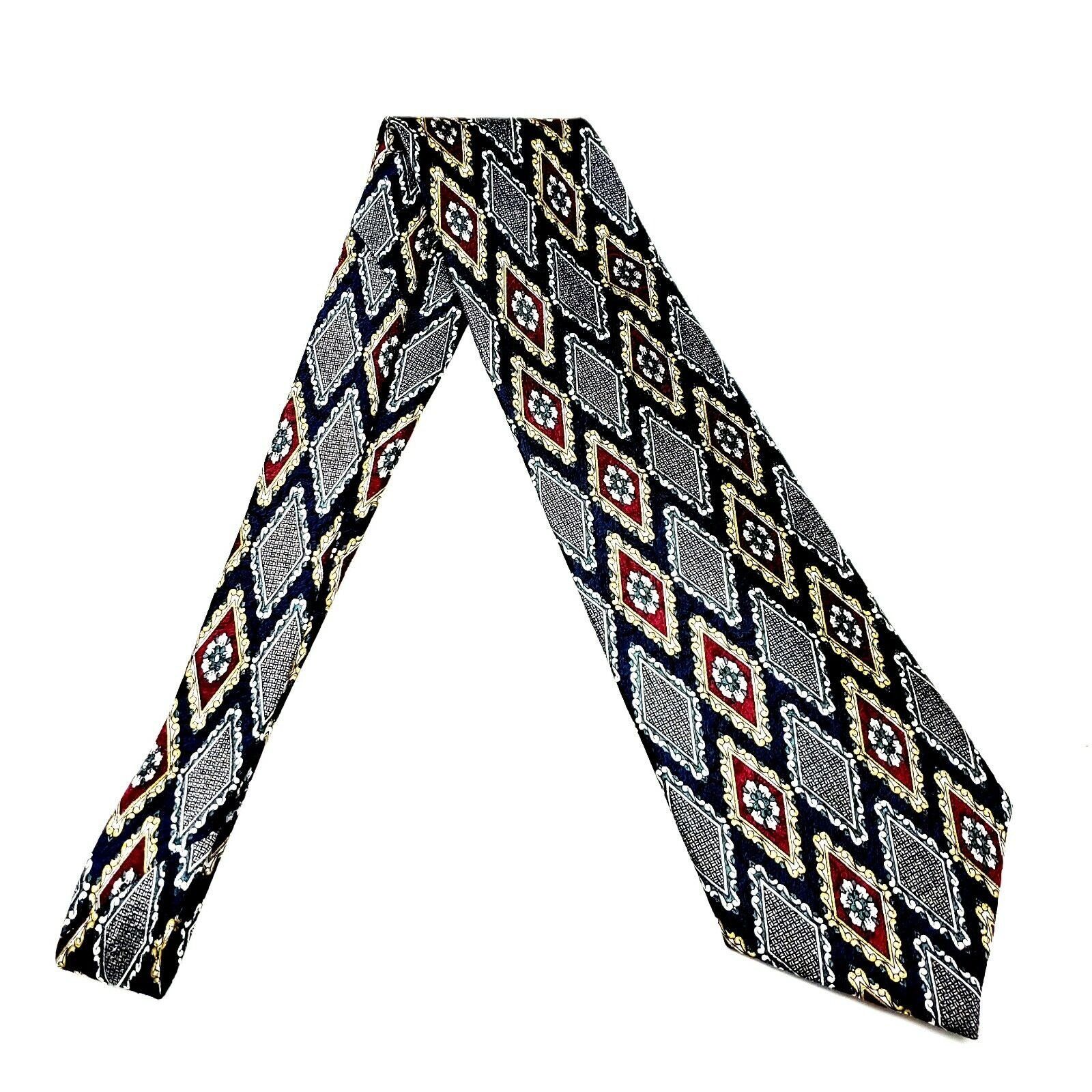 Pierre Cardin Pierre Cardin Silk Tie Print Blue Geometric Short Wide Size ONE SIZE - 6 Thumbnail
