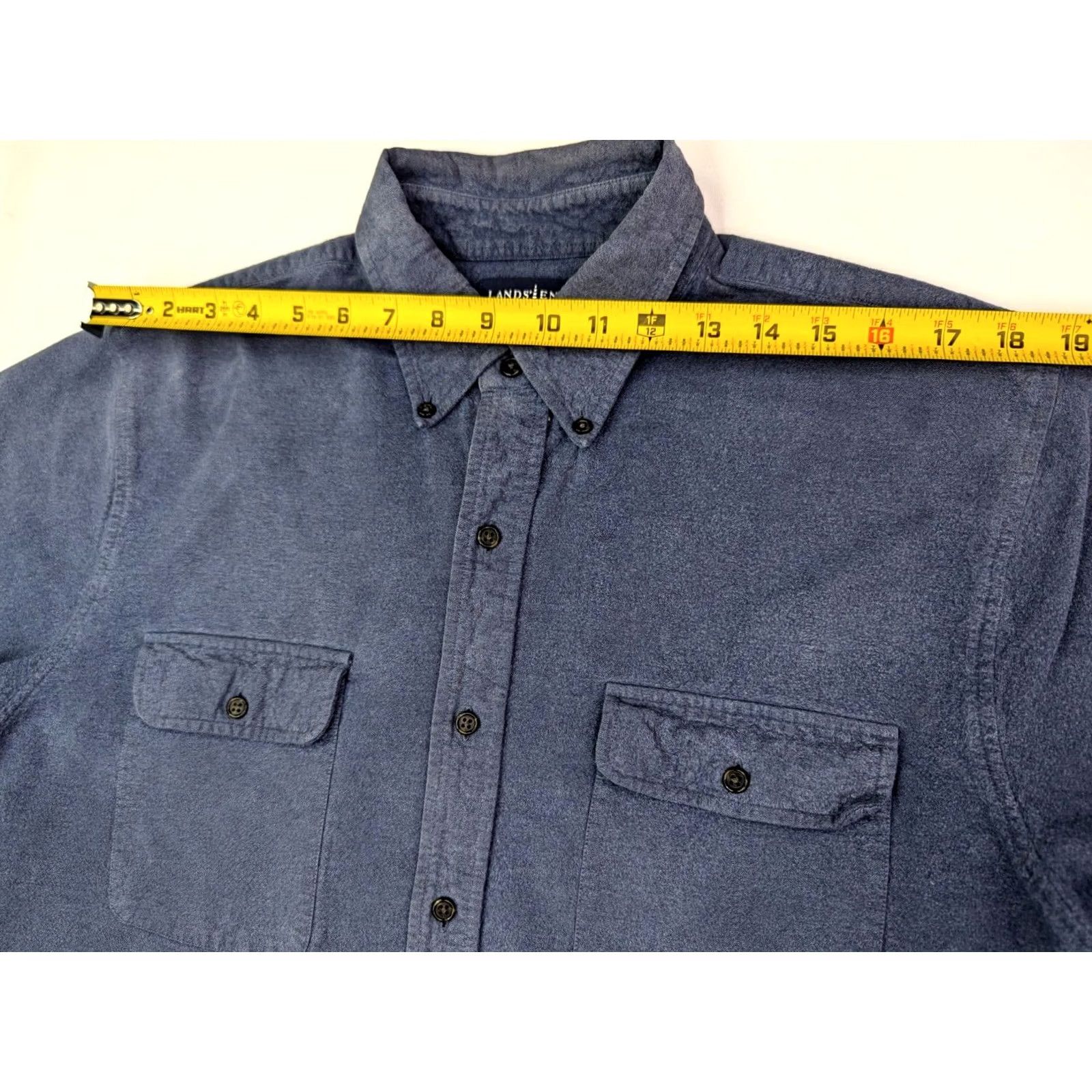 Lands' End Lands' End Button-Up Shirt Men L Blue Flannel Thermal Casual Long Sleeve Size US L / EU 52-54 / 3 - 6 Thumbnail