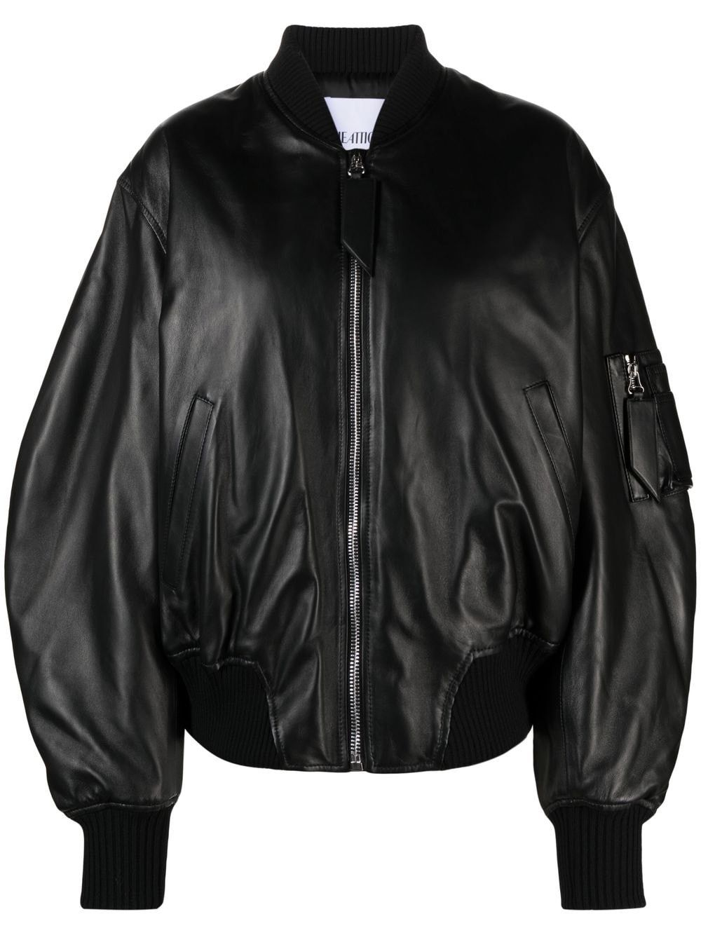 The Attico ANJA LEATHER BOMBER JACKET Size S / US 4 / IT 40 - 1 Thumbnail
