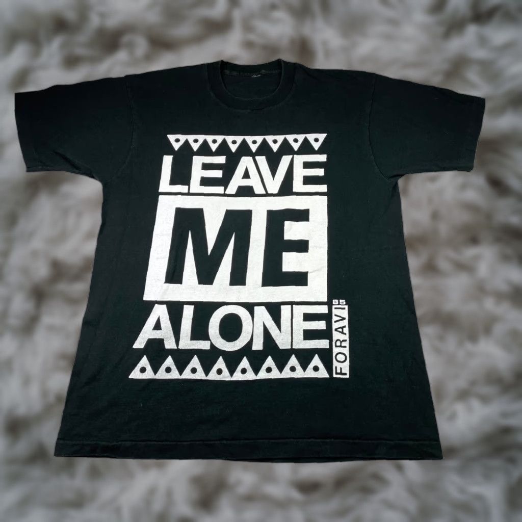 Vintage VINTAGE 1985 Foravi "Leave Me Alone" T-Shirt Black L Short Sleeve Graphic Tee Men Size US L / EU 52-54 / 3 - 1 Thumbnail