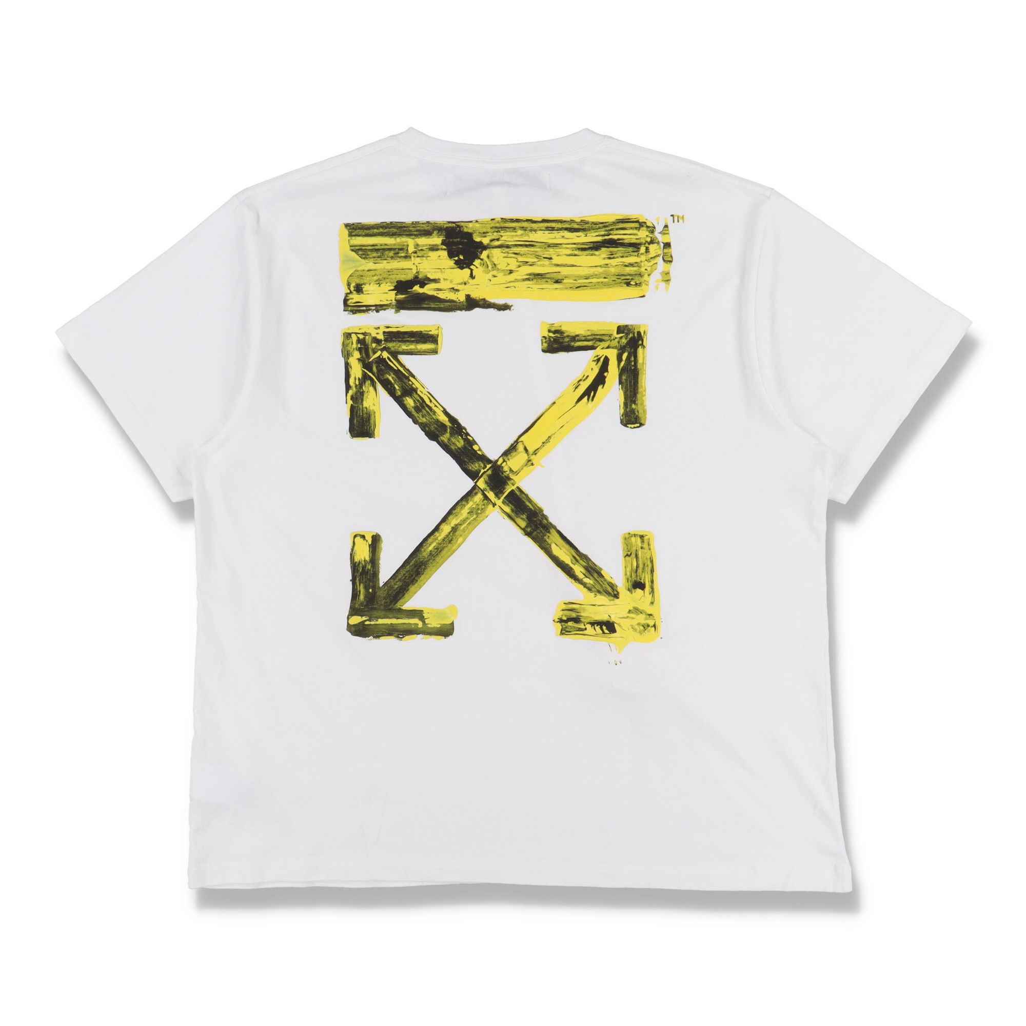 Off-White White and Yellow Acrylic Arrows Logo Oversized T-Shirt Size US M / EU 48-50 / 2 - 1 Thumbnail