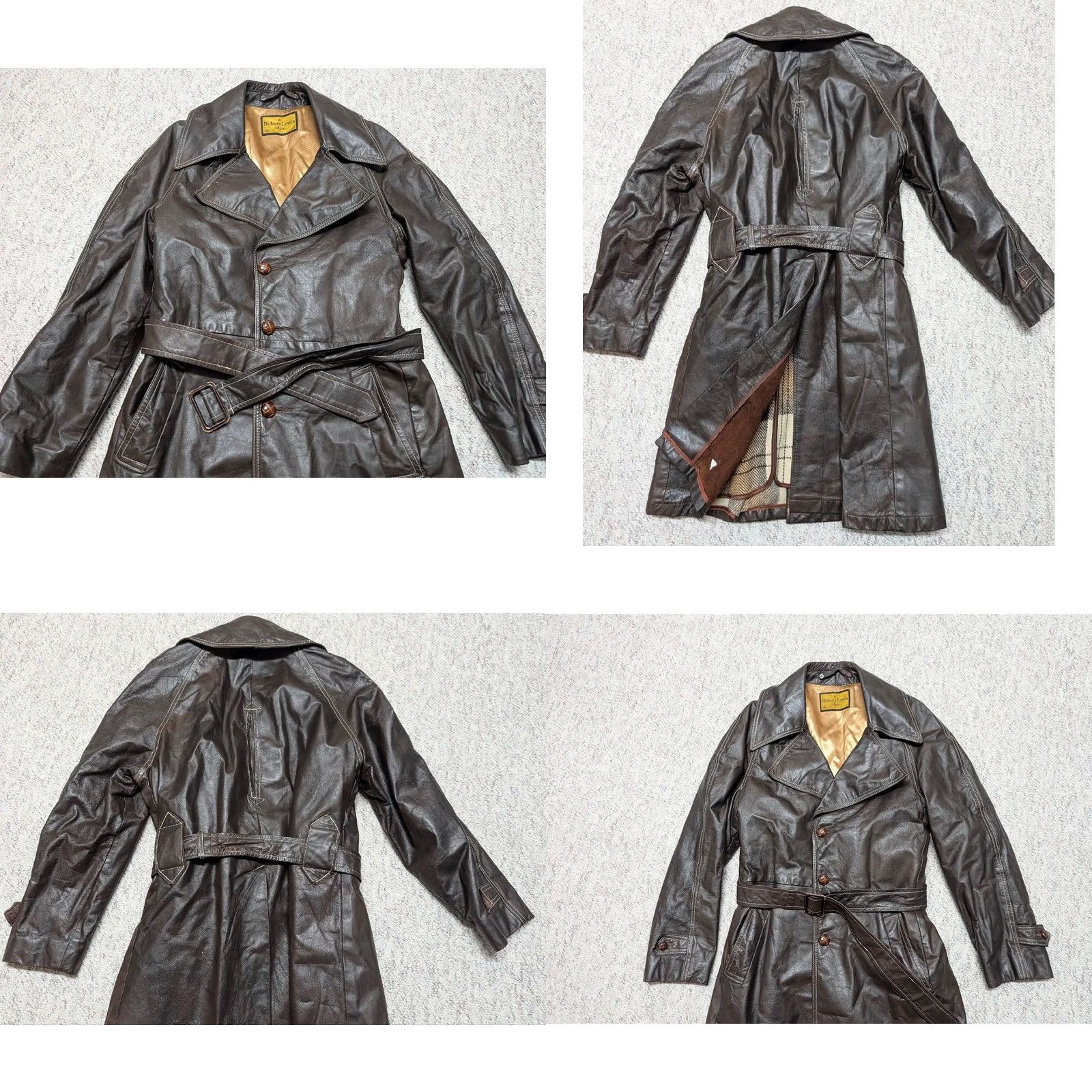 Vintage VINTAGE Robert Lewis Overcoat Coat M Western Brown Leather 40-42 Mens Size US M / EU 48-50 / 2 - 8 Thumbnail