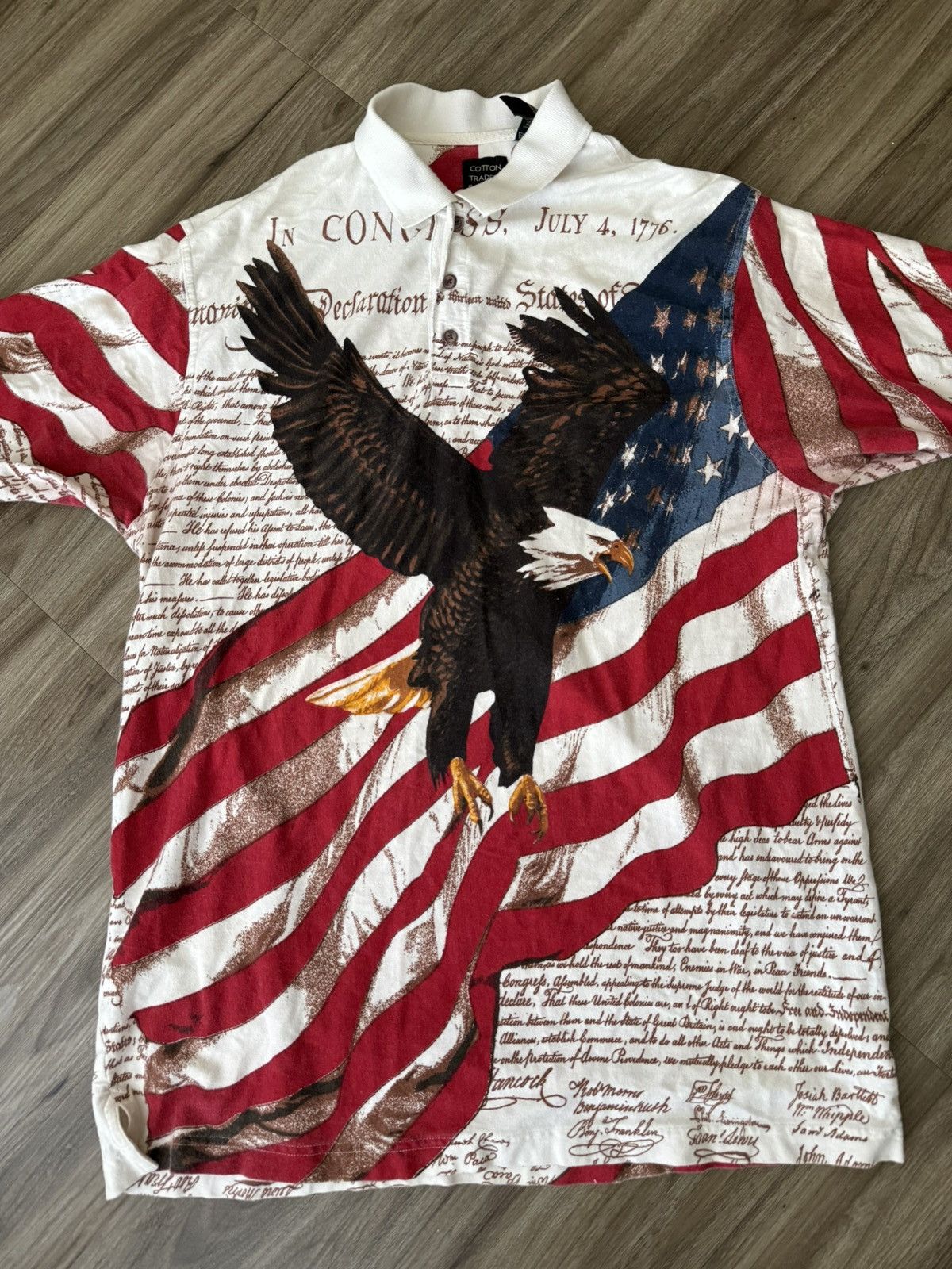 Cotton Traders Cotton Traders Sport Mens Patriotic Constitution Flag Polo Size US XL / EU 56 / 4 - 2 Thumbnail
