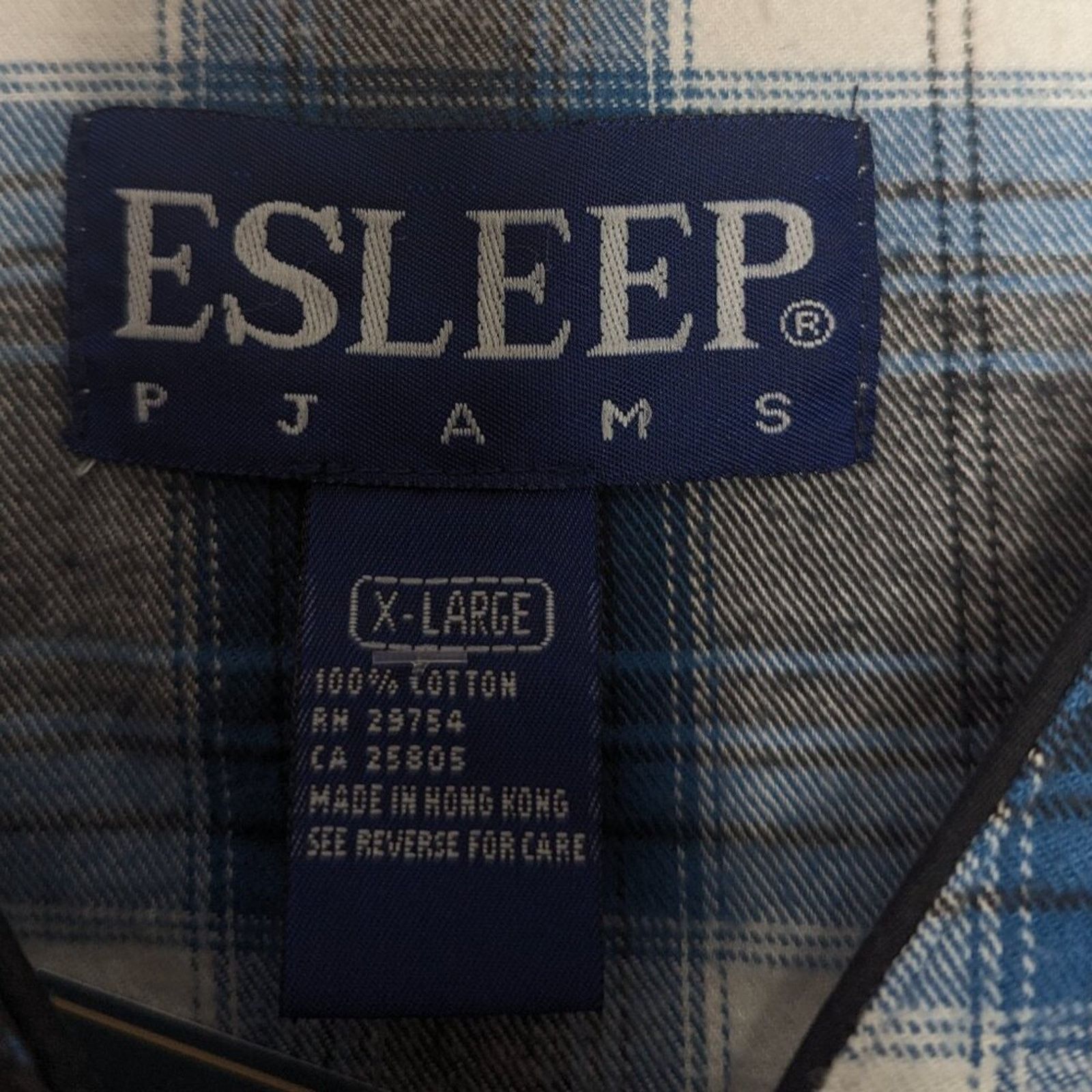 Vintage Vintage Plaid Esleep 90s Baseball Jersey Flannel Sleep Shirt Size XL / US 12-14 / IT 48-50 - 2 Thumbnail