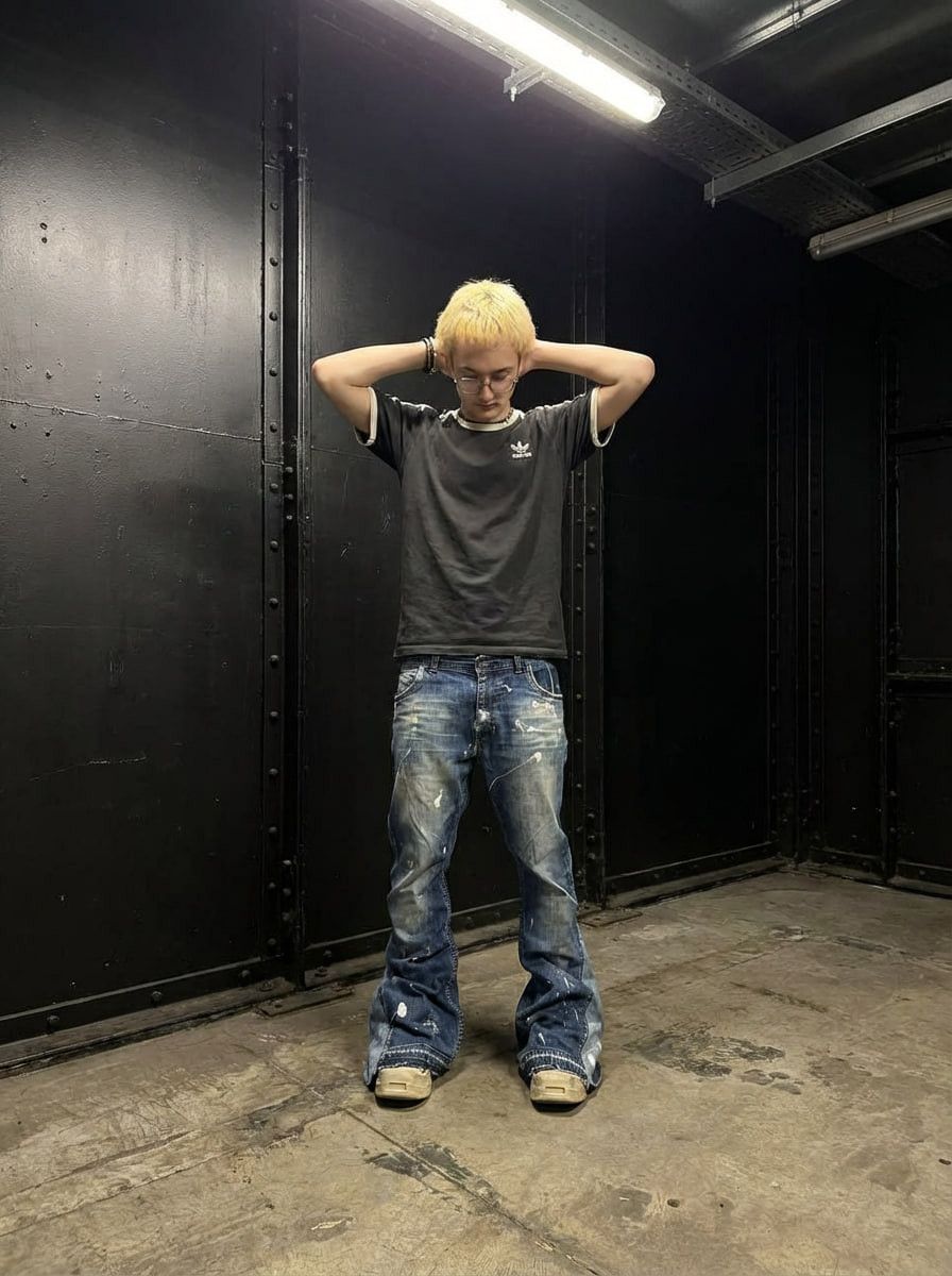 Japanese Brand rare flared blue jeans bootcut Size US 34 / EU 50 - 6 Thumbnail