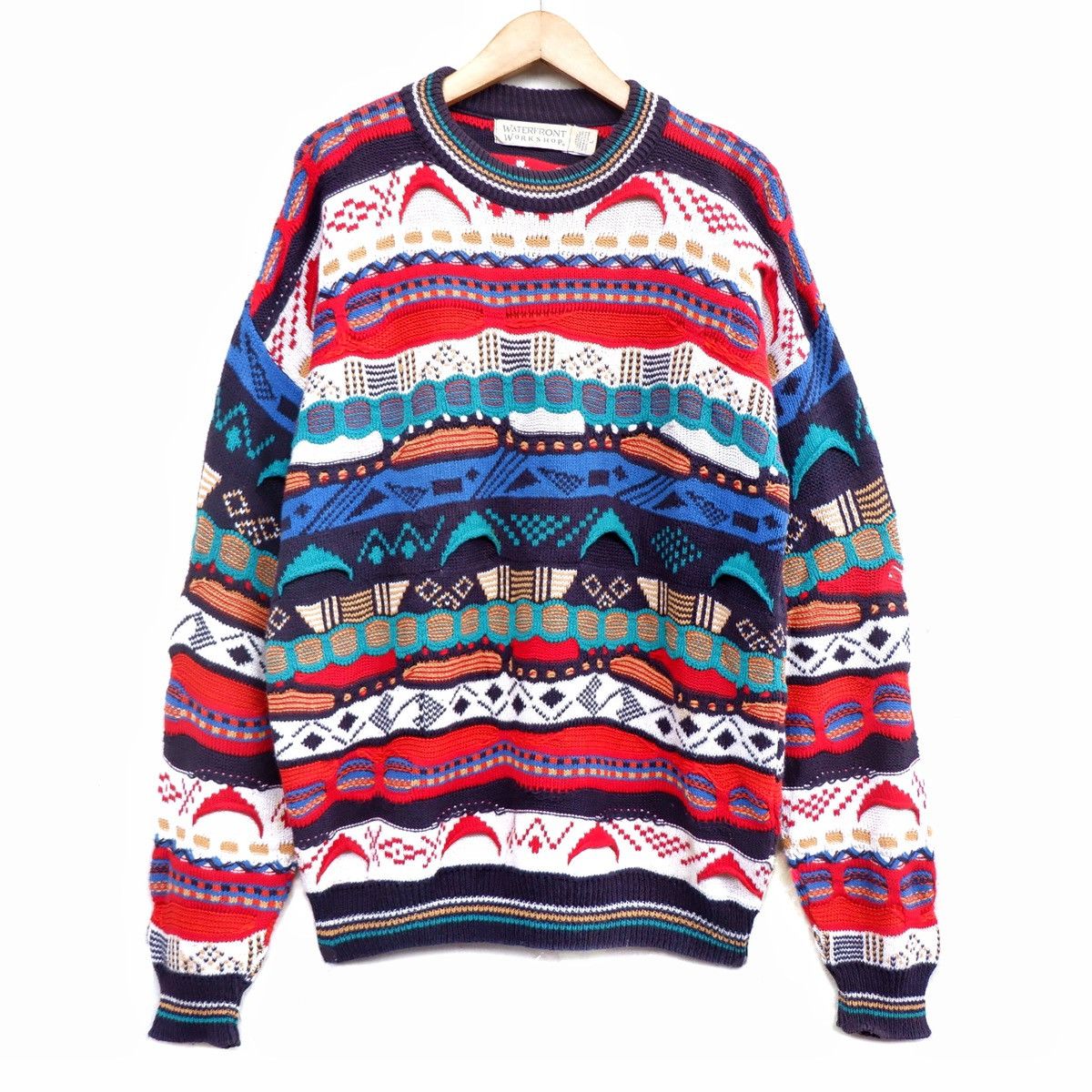 Vintage WATERFRONT 3D KNITWEAR Size US XL / EU 56 / 4 - 1 Thumbnail