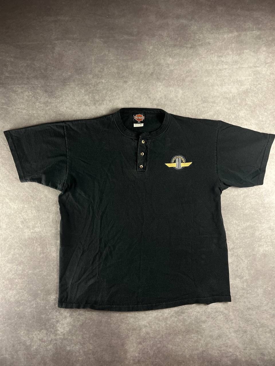 Harley Davidson Vintage Harley-Davidson Henley T-Shirt XL – Made in USA Size US XL / EU 56 / 4 - 1 Thumbnail