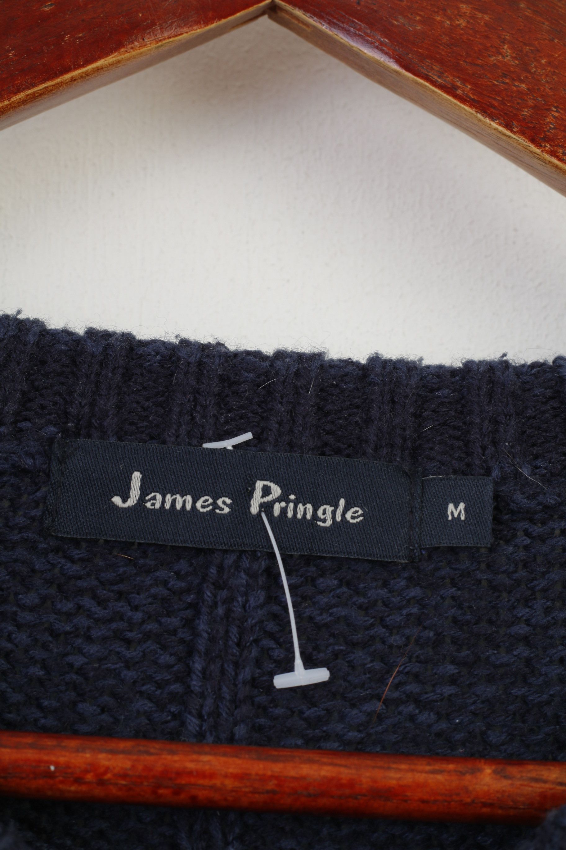 Vintage James Pringle Men M Jumper V Neck Navy 3372 Size US M / EU 48-50 / 2 - 3 Thumbnail