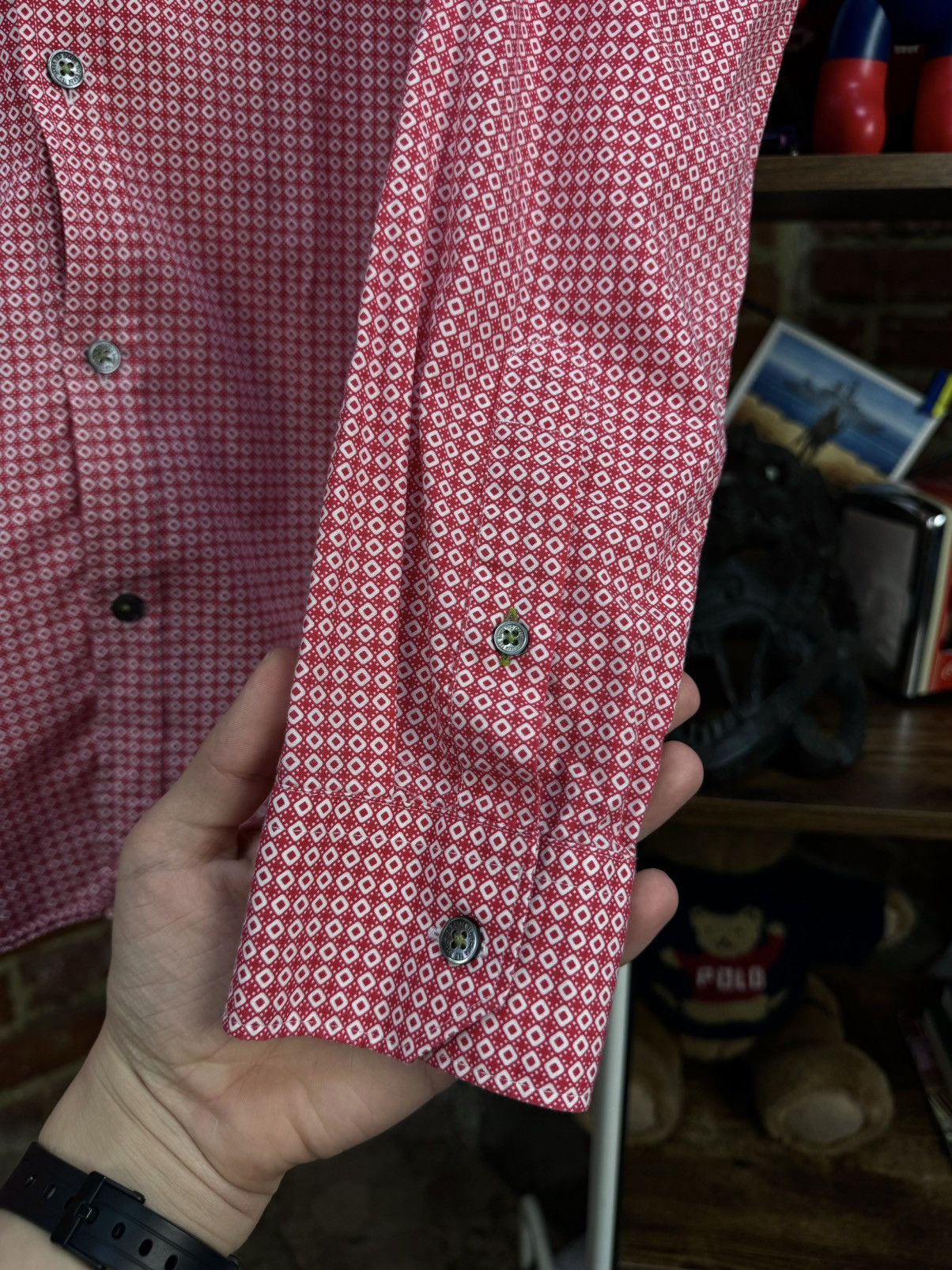 Ted Baker TED BAKER Pink/White Pattern Long Sleeve Shirt Size US S / EU 44-46 / 1 - 5 Thumbnail