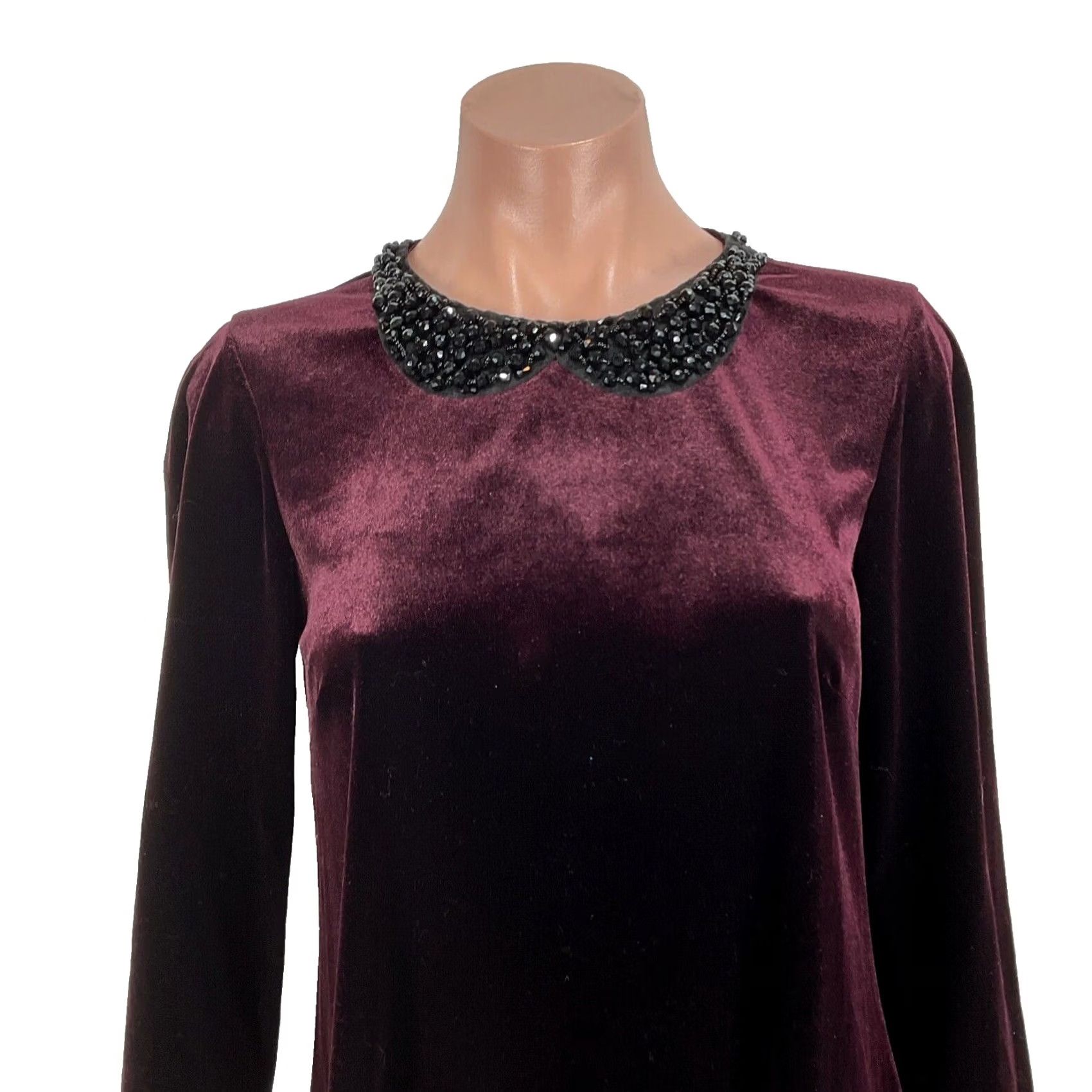 Betsey Johnson VINTAGE Betsey Johnson Dress 4 Purple Velvet Beaded Cocktail Whimsigoth Fairy Dress Short 90s Gothic Retro City Bohemian Fashion Women Size S / US 4 / IT 40 - 3 Thumbnail