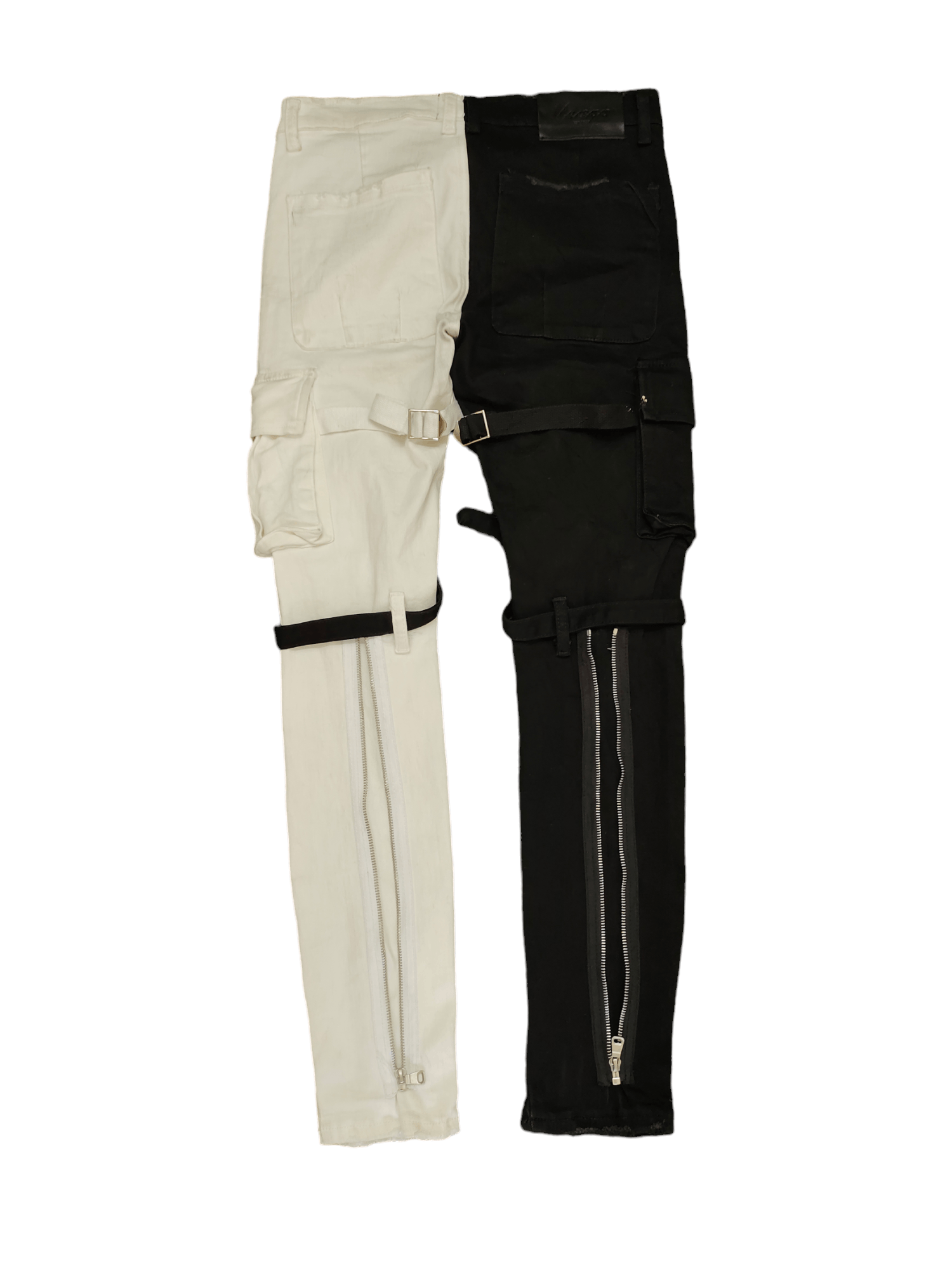 Japanese Brand Valabasas Black White Bondage Cargo Denim Jeans Cyperpunk Size US 32 / EU 48 - 16 Thumbnail