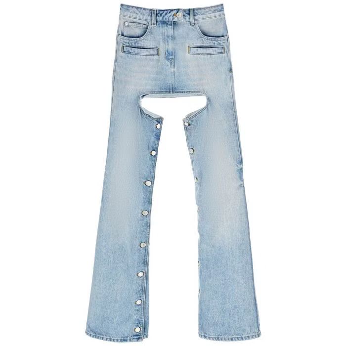 image of Courreges O1S22I1N0424 Chaps Jeans In Blue, Women's (Size 26)