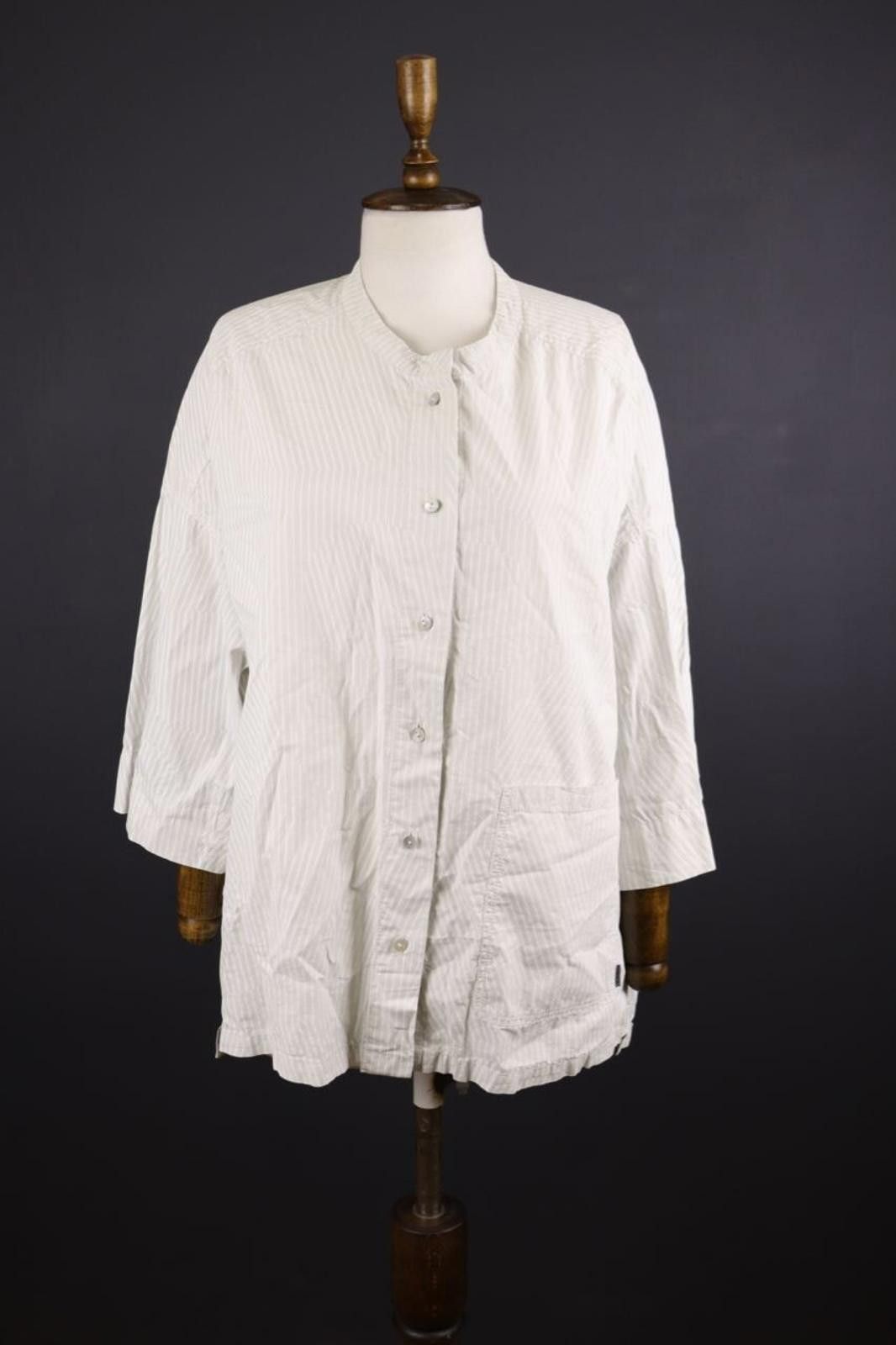Oscar De La Renta Oska White Relaxed Stripe Tunic Shirt Dress Short Size 4 Size S / US 4 / IT 40 - 1 Thumbnail