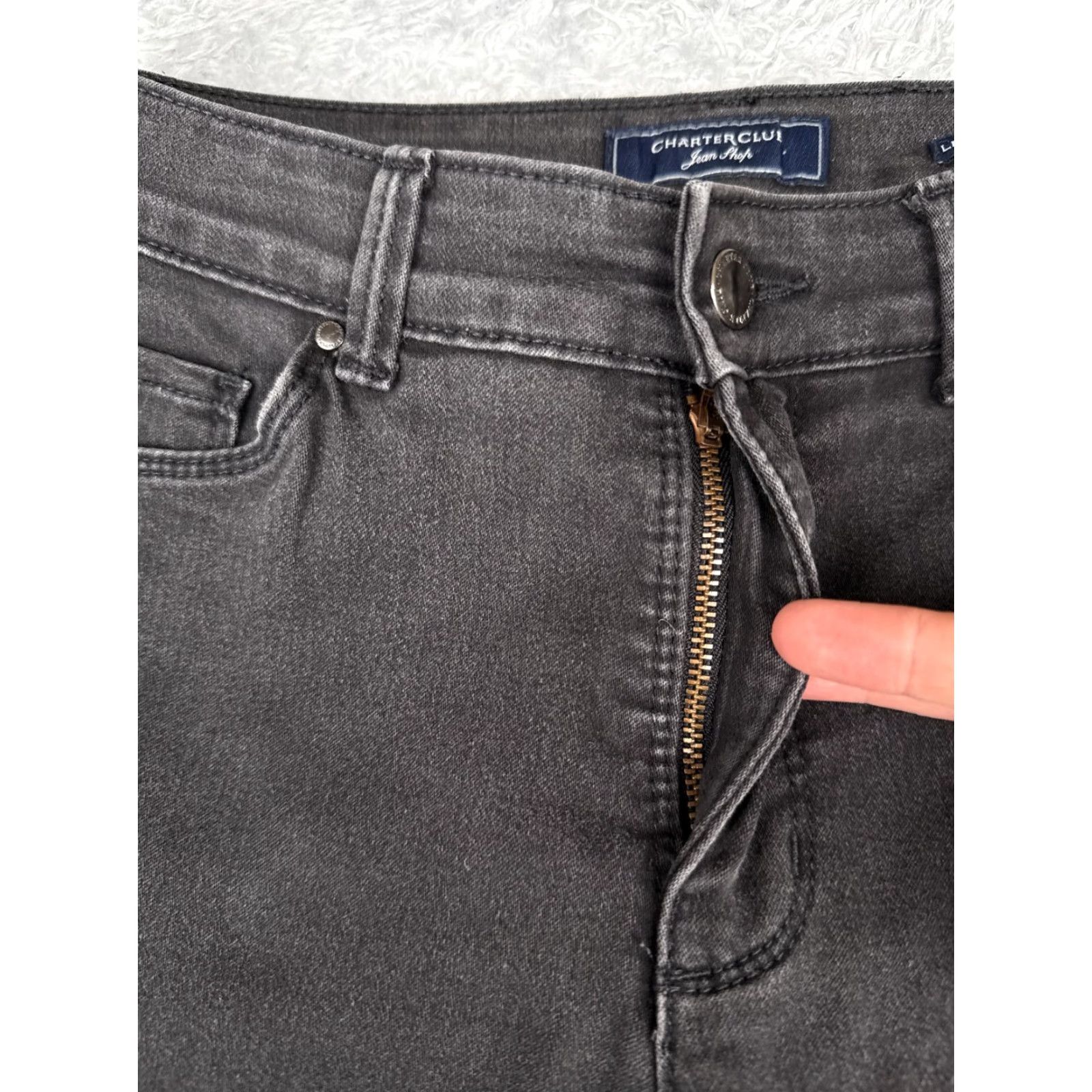 Charter Club Charter Club Jeans Womens 4 Black Denim Lexington Straight Leg Mid Rise 28x31 Size 27" / US 4 / IT 40 - 5 Thumbnail