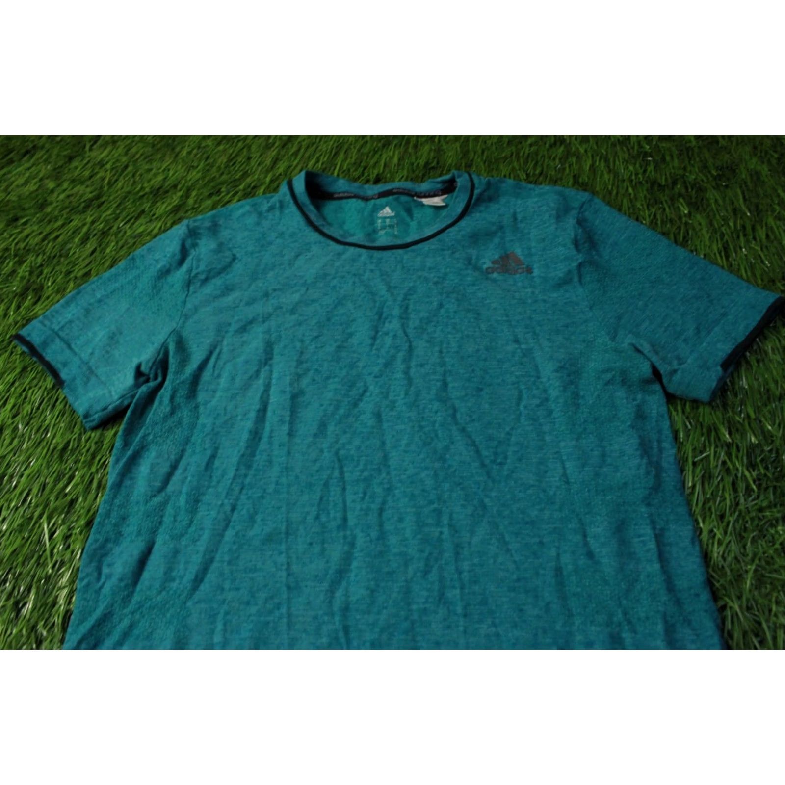 Adidas ADIDAS Adistar Running T-Shirt Men M Green and Black Short Sleeve Crew Neck 2015 Training Jersey Size US M / EU 48-50 / 2 - 2 Thumbnail