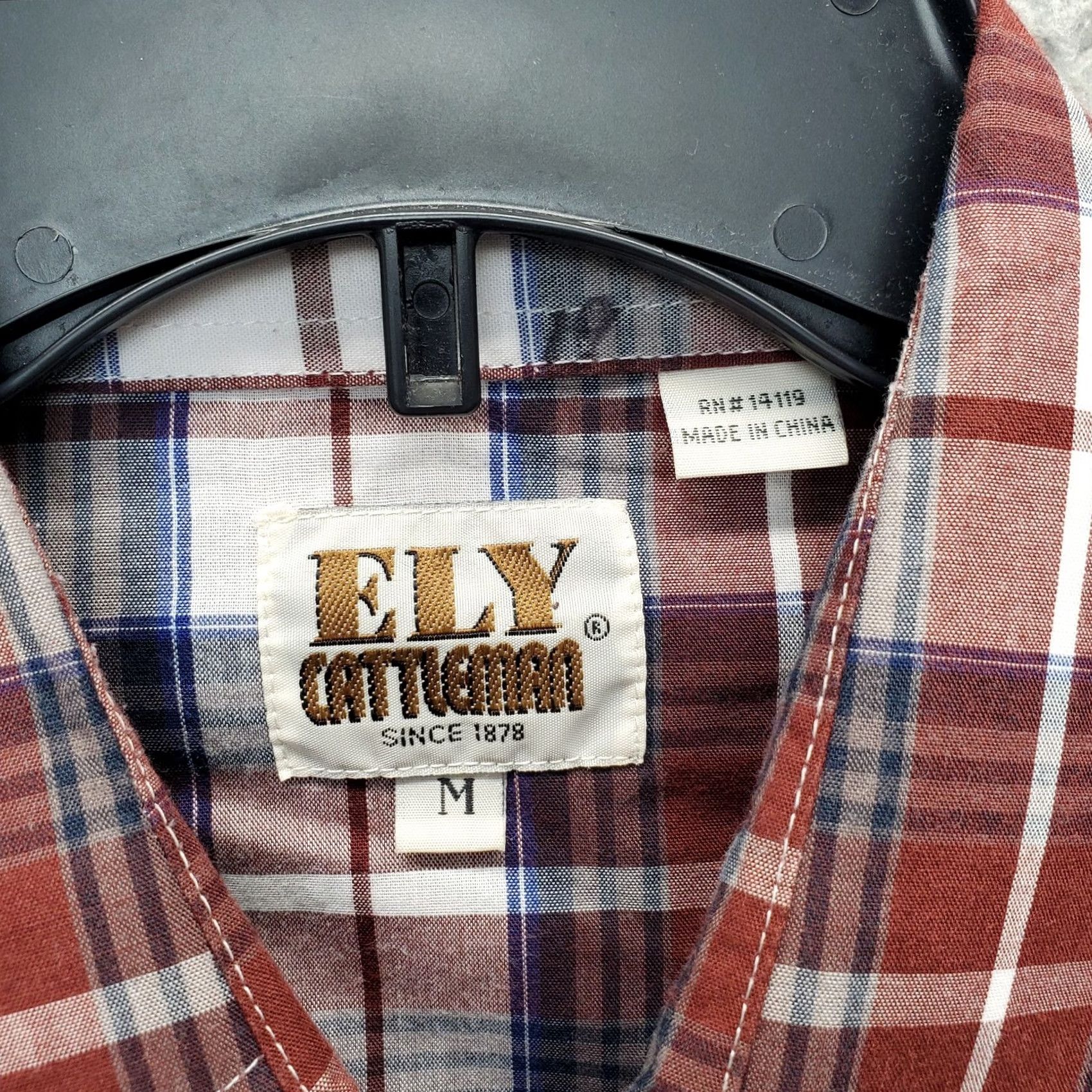 Vintage Ely Cattleman Mens Shirt Multi Plaid Pearl Snap M Adult M Regular Fit Western Casual Button-Up Men Size US M / EU 48-50 / 2 - 6 Thumbnail