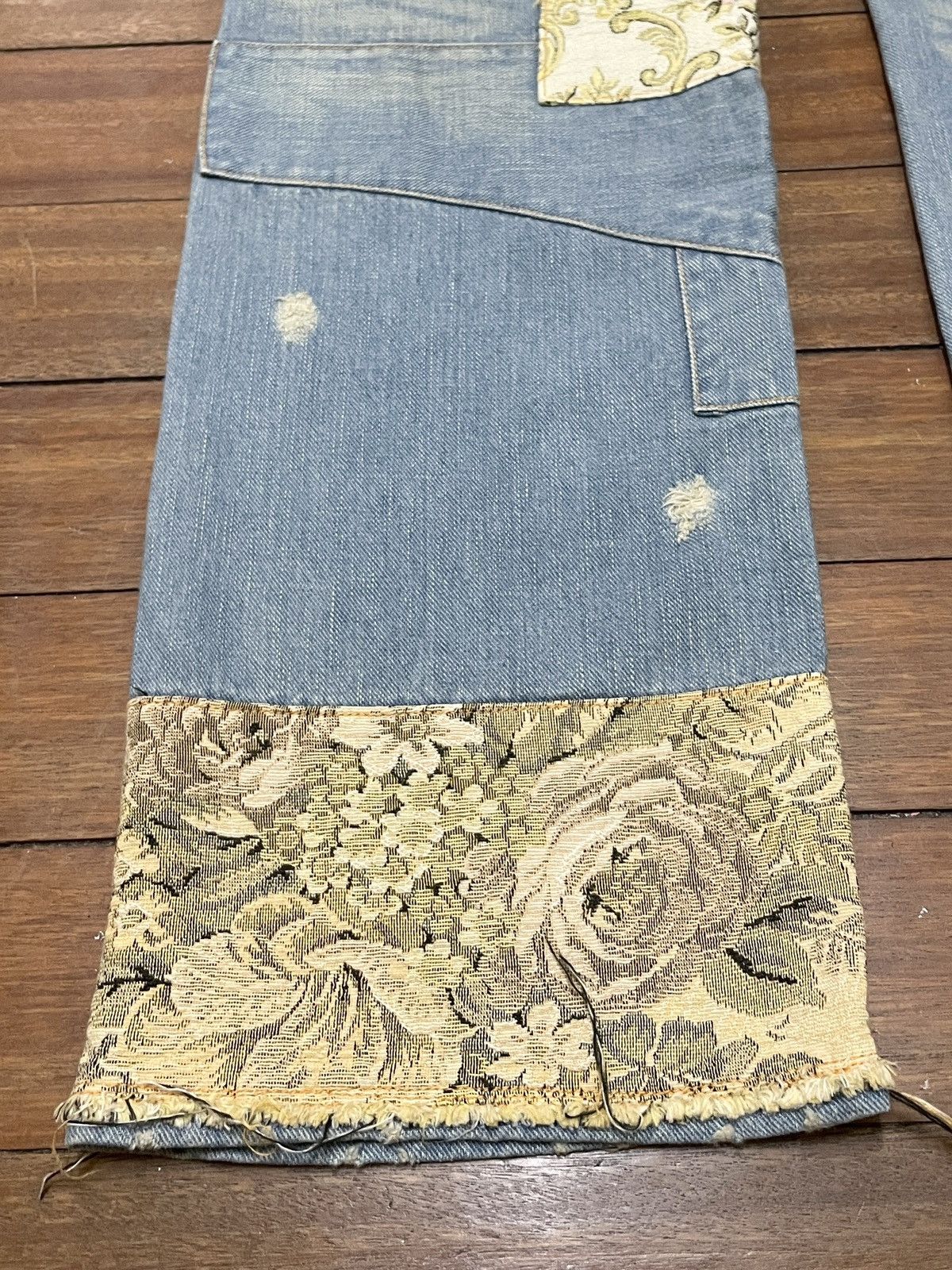 Issey Miyake Vintage Japanese Brand Sunaokuwahara Patchwork Jeans 2000s Size US 32 / EU 48 - 6 Thumbnail